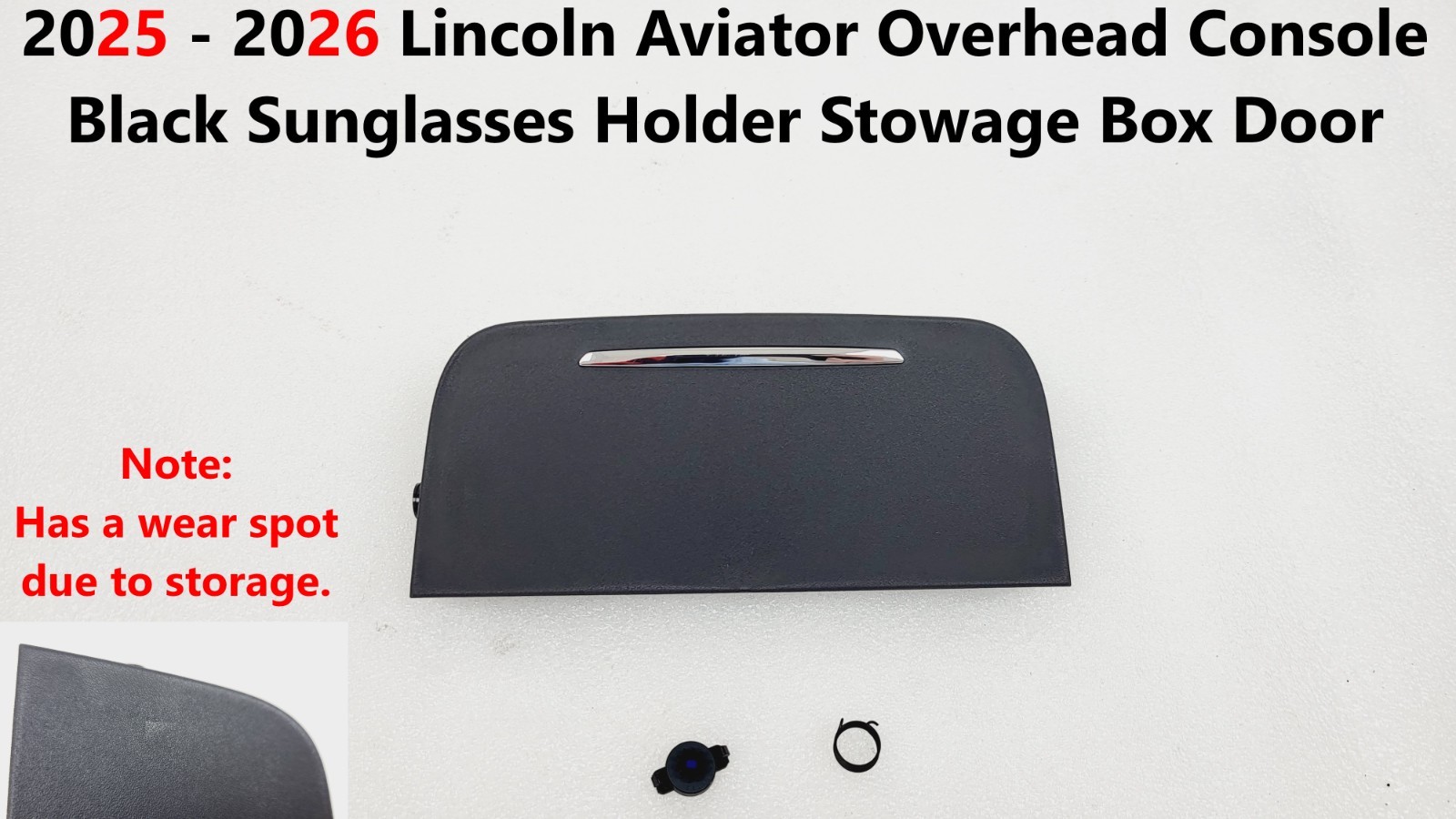 25 -26 Lincoln Aviator Overhead Console Black Sunglasses Holder Stowage Box Door