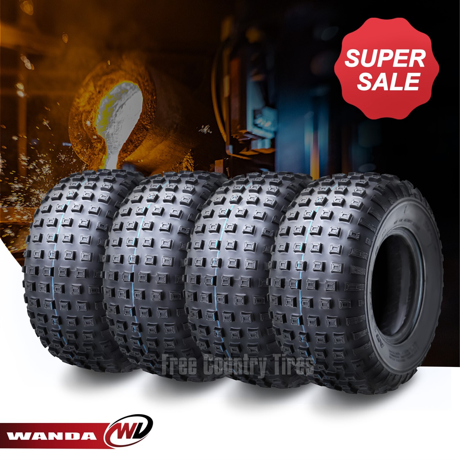 Set of 4 16x8-7 16x8x7 Sport ATV Tires 4PR [New]