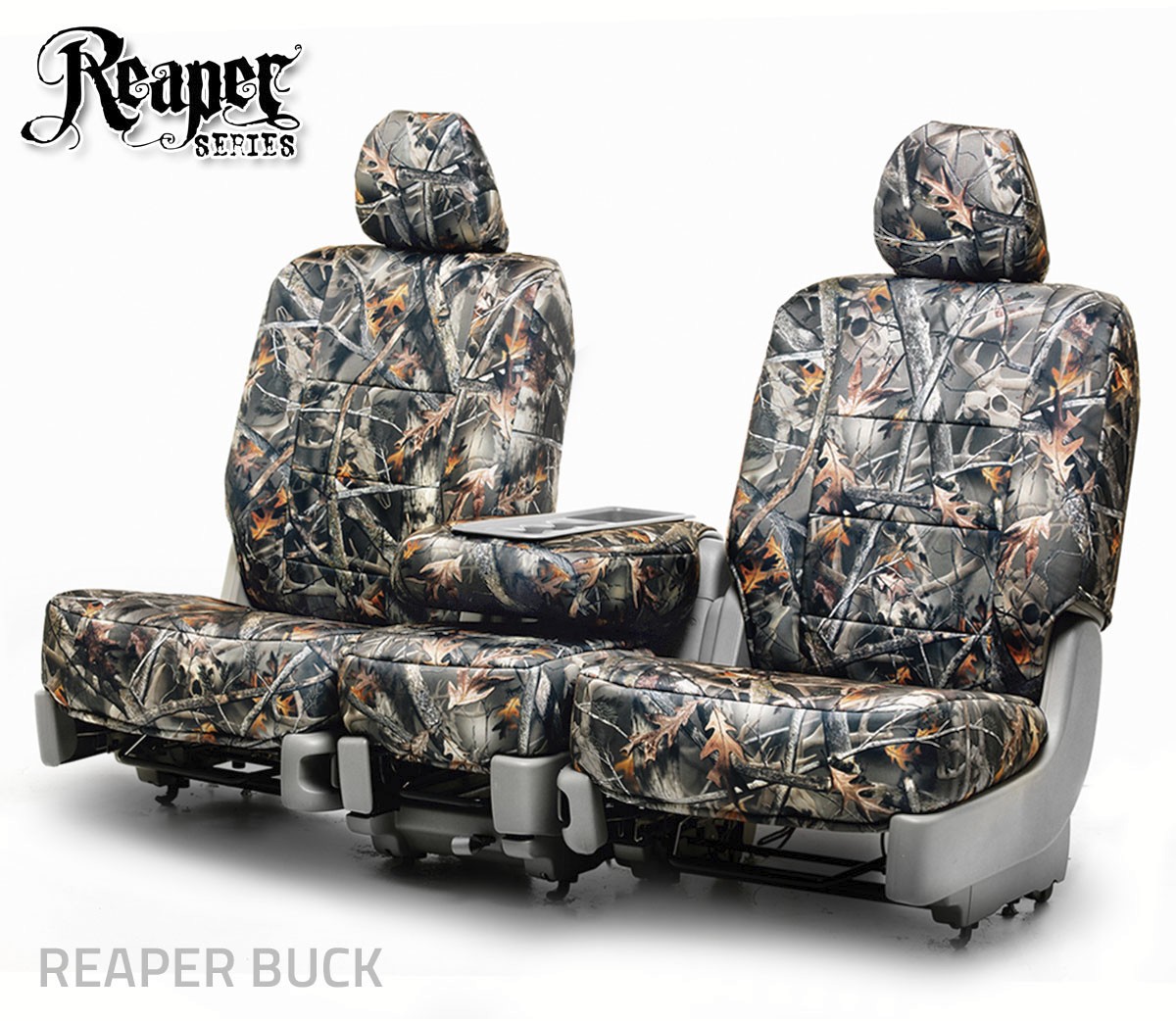 For 2023-2026 GMC Canyon Seat Covers, Full Set Reaper Buck Canvas Camo