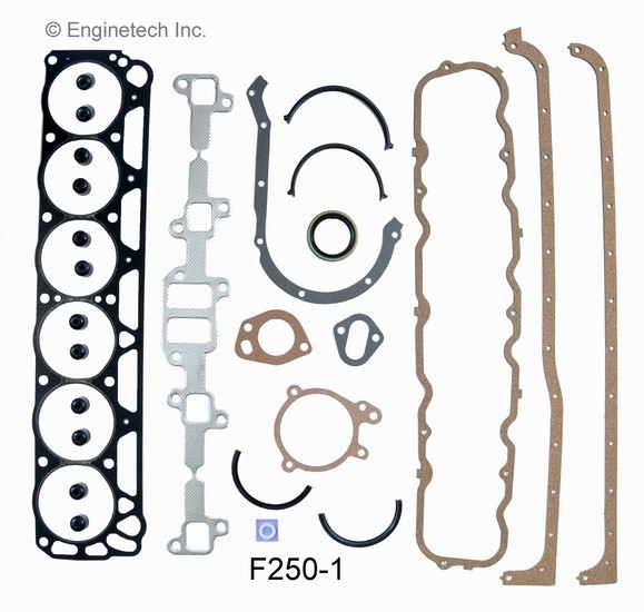 1969-1980 Ford 250 4.1L Inline 6 Full Gasket Set 250 I6 Engine Overhaul Kit