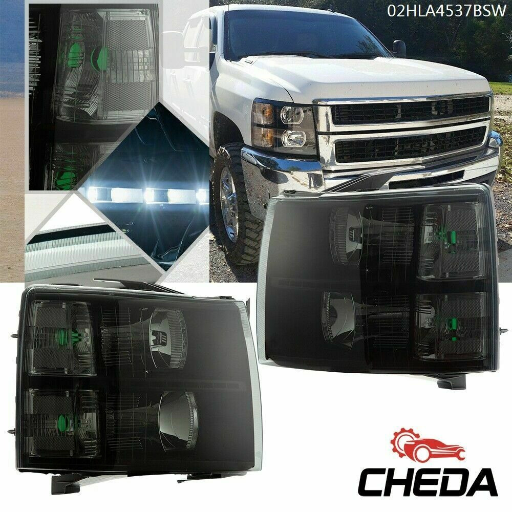 FIT FOR LED DRL 2007-14 CHEVY SILVERADO 1500 2500HD CLEAR CORNER HEADLIGHT LAMP