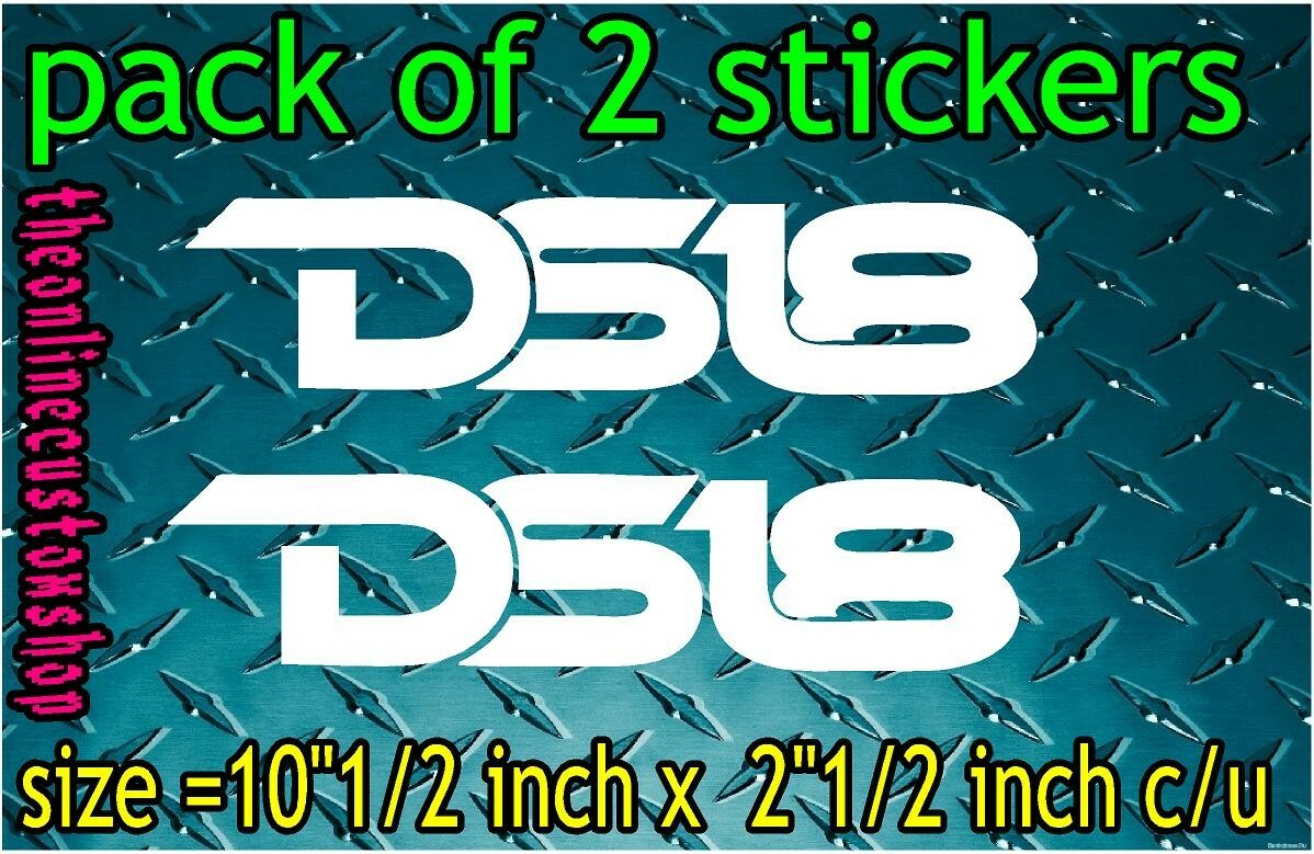 DS18 CAR AUDIO  VINYL STICKER PAIR [ color white ]