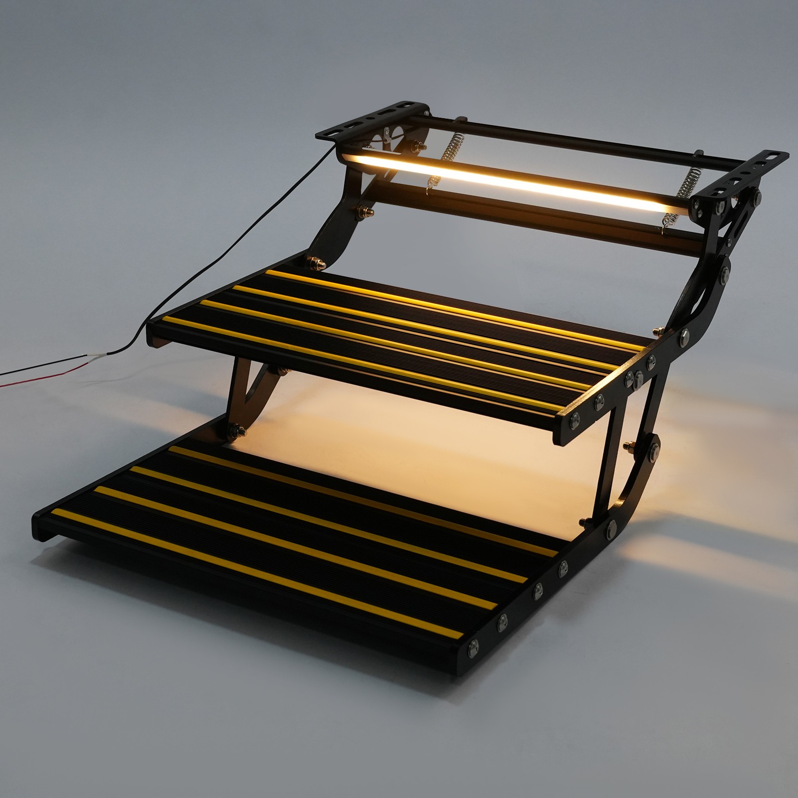 RV Step with Light Two-step RV Step with Light Foldable Steps for RV, Trailer