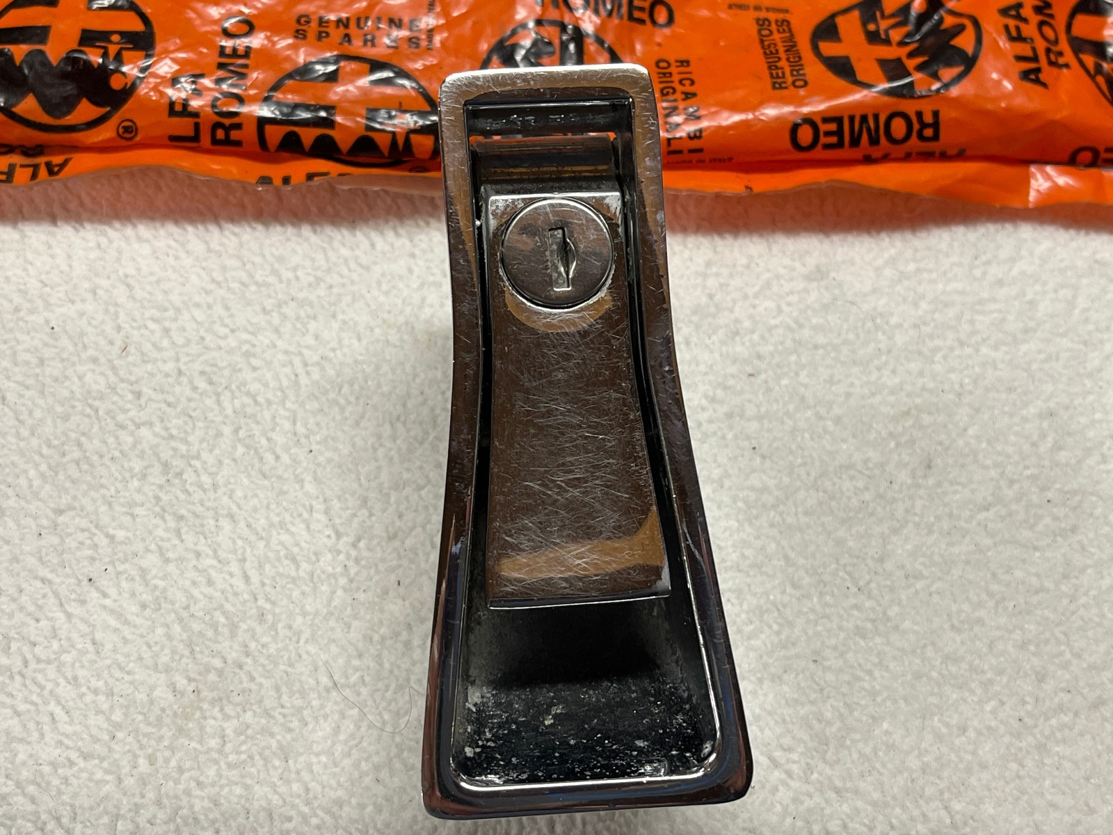 Vintage Alfa Romeo 105 GTV Chrome Trunk Boot Release Handle Lever -No Key-