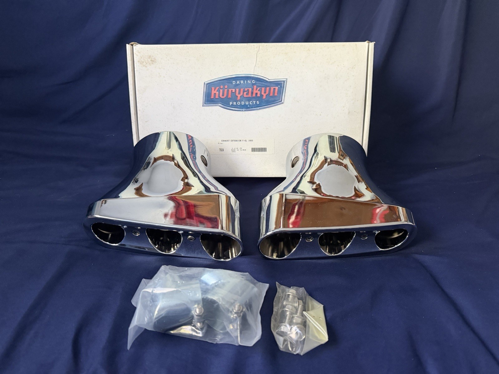 Kuryakyn Chrome Triple Straight Exhaust Extensions Kuryakyn Chrome Triple Straight Exhaust Extensions