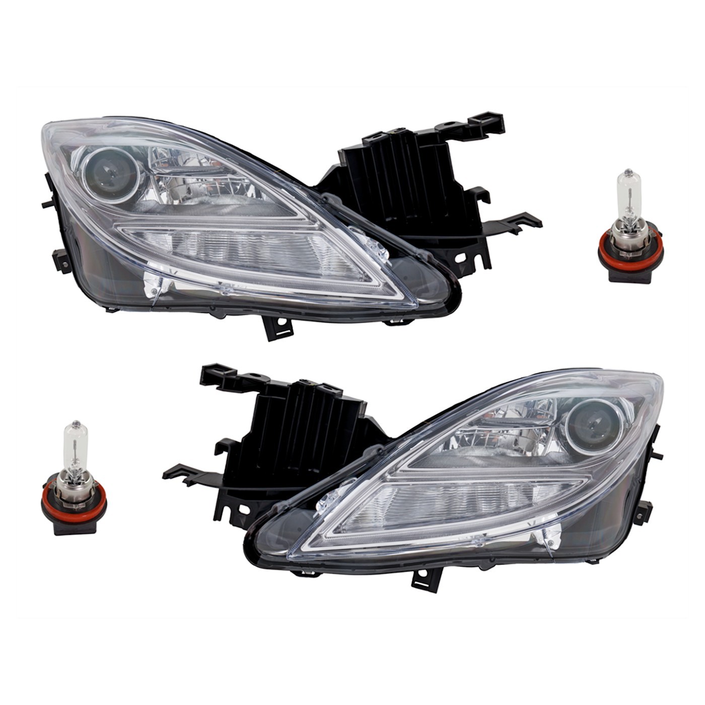 Headlamp Kit For 2009-2010 Mazda 6 Driver and Passenger Side