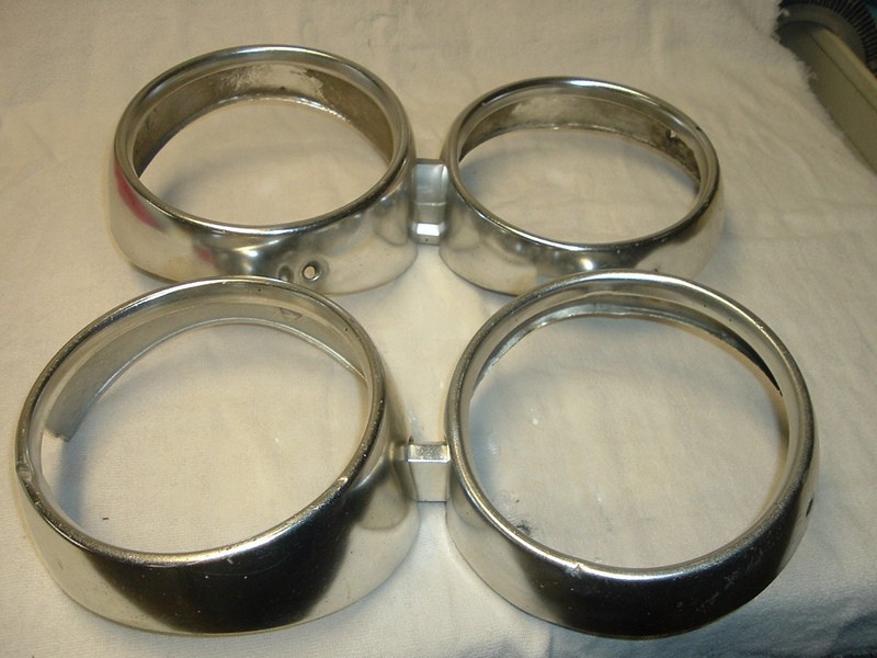 Set Of 1961 61  Ford Galaxie Headlight Trim Ring Bezels