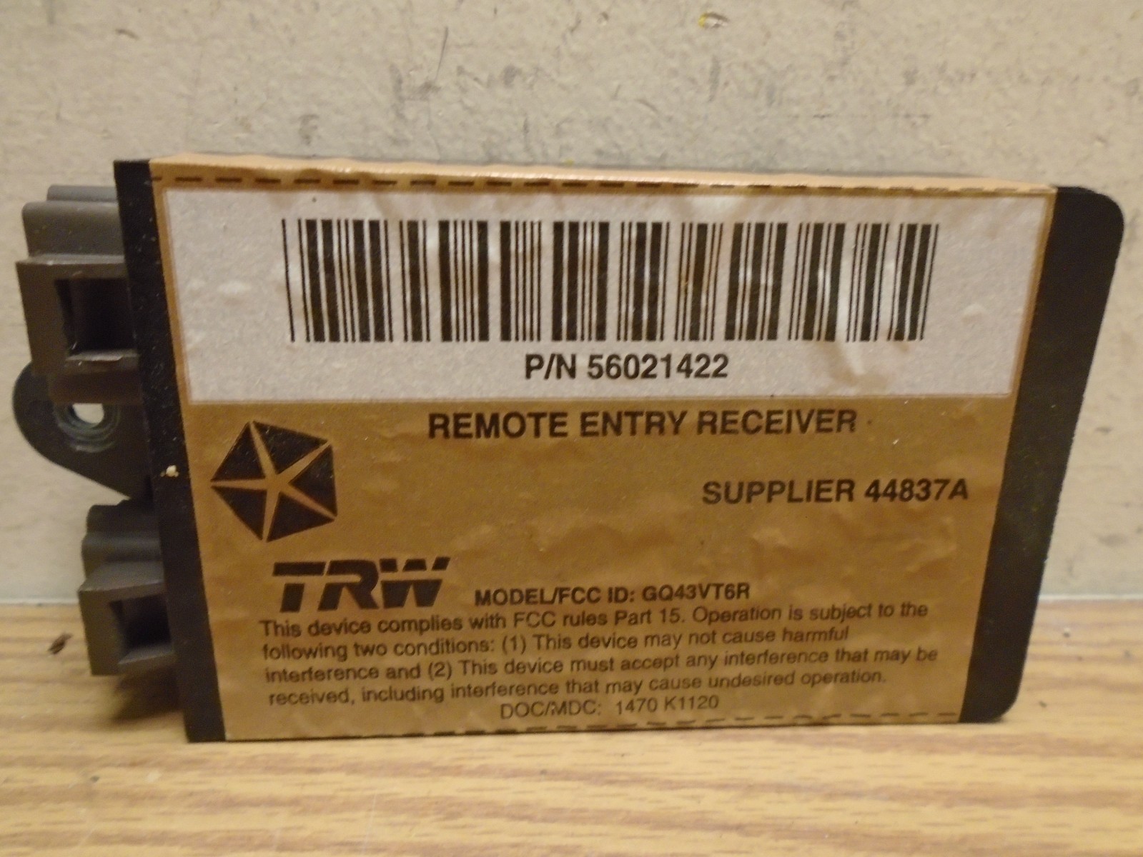 1994-1997 Dodge Ram Van Keyless Entry Remote Fob Receiver OEM 56021422