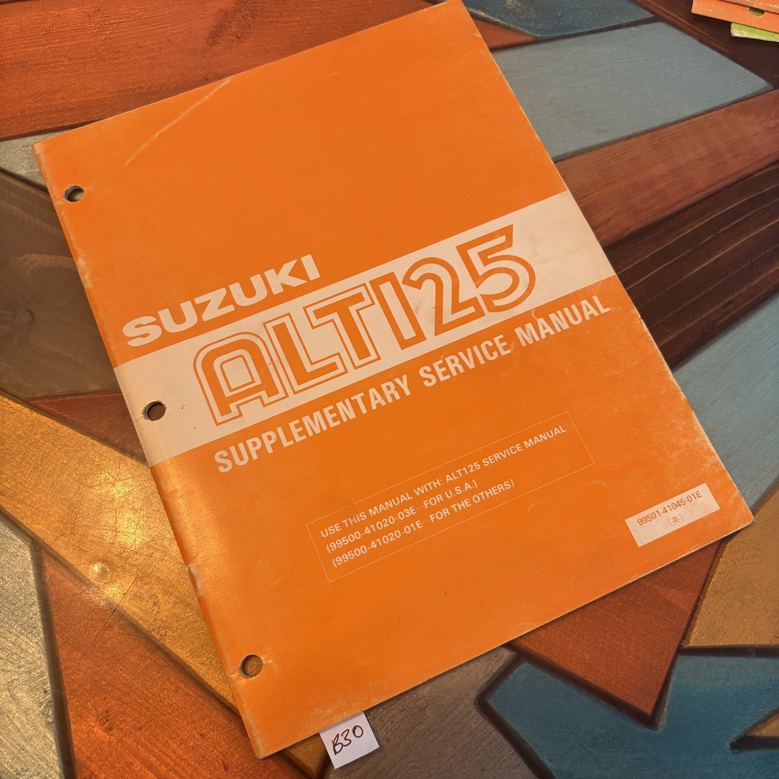 1984-85 SUZUKI ALT125 SUPPLEMENT SERVICE MANUAL 99501-41045-01E/99501-41100-01E 1984-85 SUZUKI ALT125 SUPPLEMENT SERVICE MANUAL 99501-41045-01E/99501-41100-01E