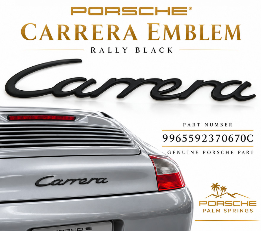 Genuine Porsche 911 996 Carrera Rally Black Upper Decklid Emblem 9965592370670C