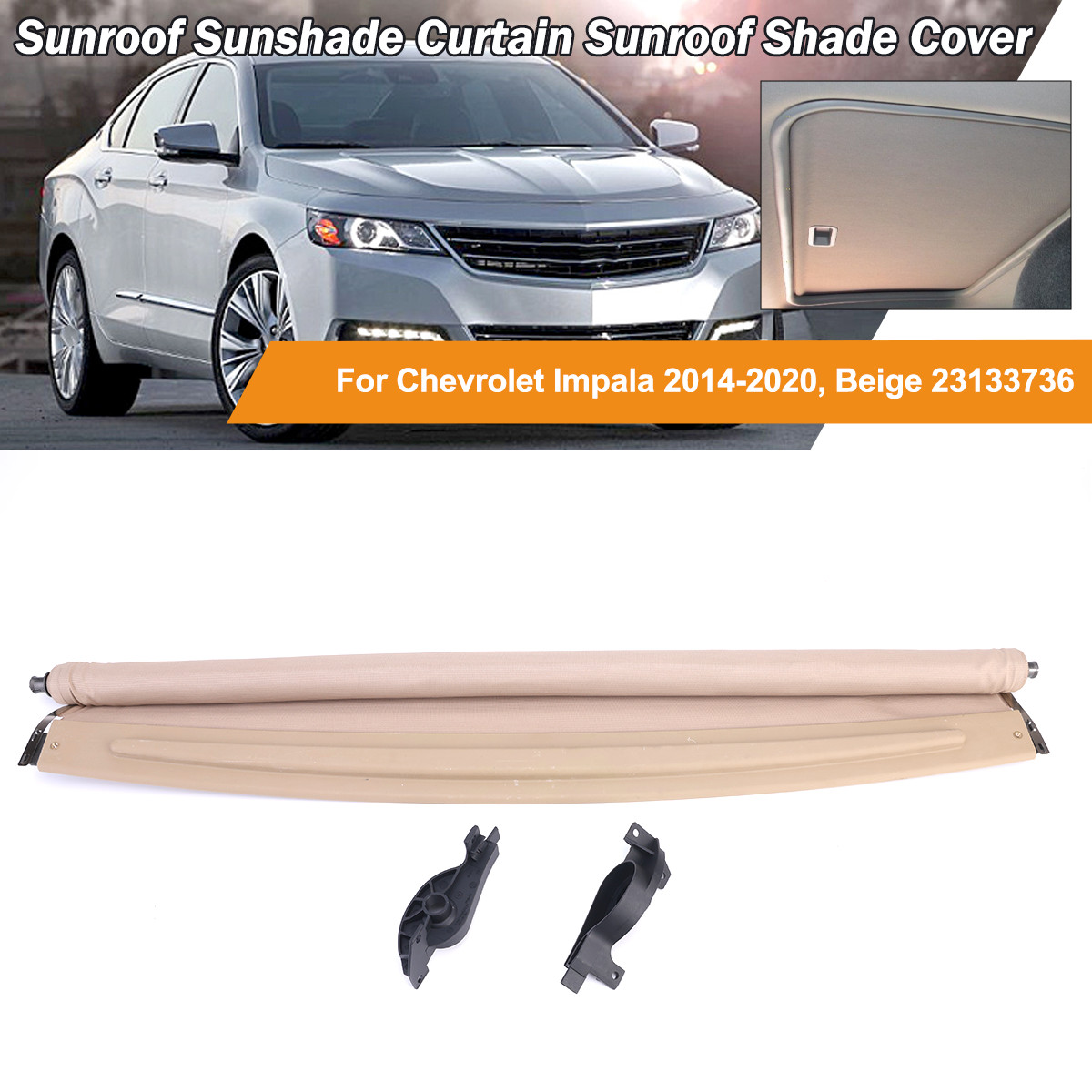 Sunroof SunshadeJet Beige For Chevrolet Impala 2012-2020 23133736 23133735