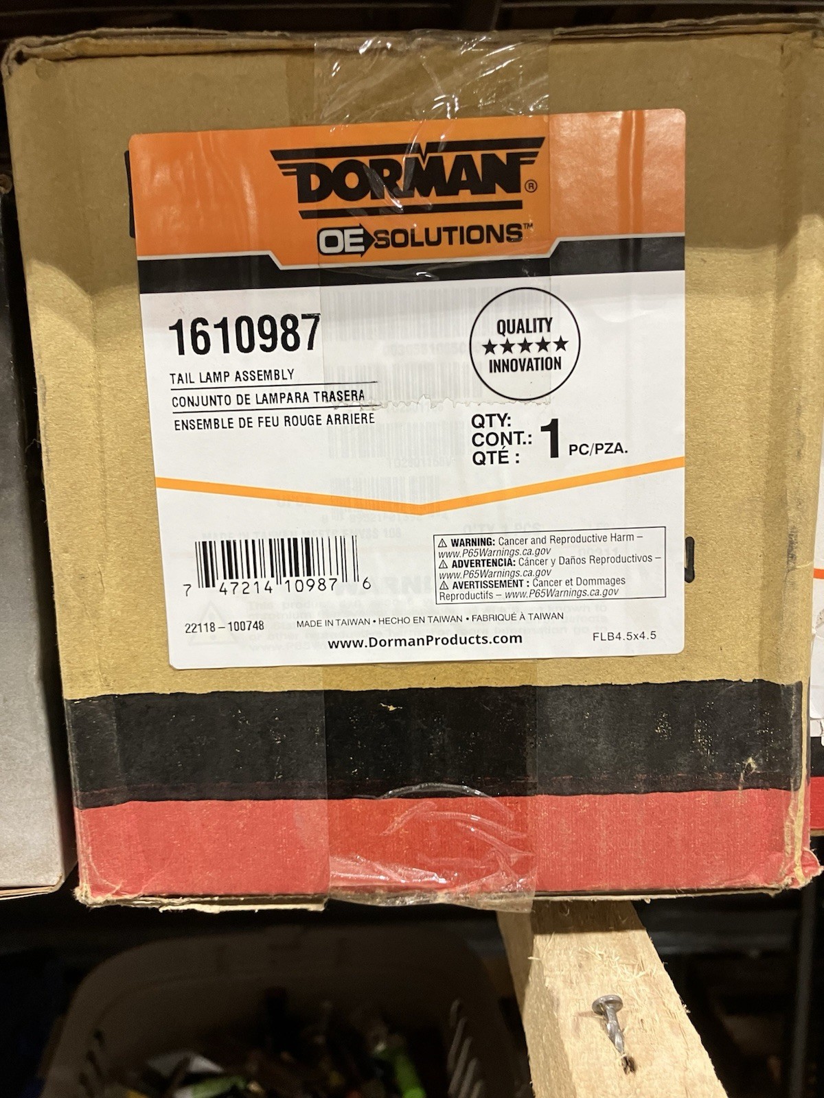 DORMAN 1610987 Tail Light for 2009-2012 Toyota Tacoma NEW NOS RIGHT REAR DORMAN 1610987 Tail Light for 2009-2012 Toyota Tacoma NEW NOS RIGHT REAR