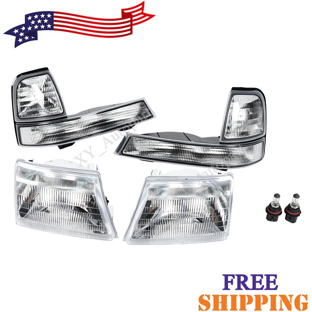 Fit For 1998-2000 Ford Ranger Headlights+Corner Signal Parking Lamps Left&Right
