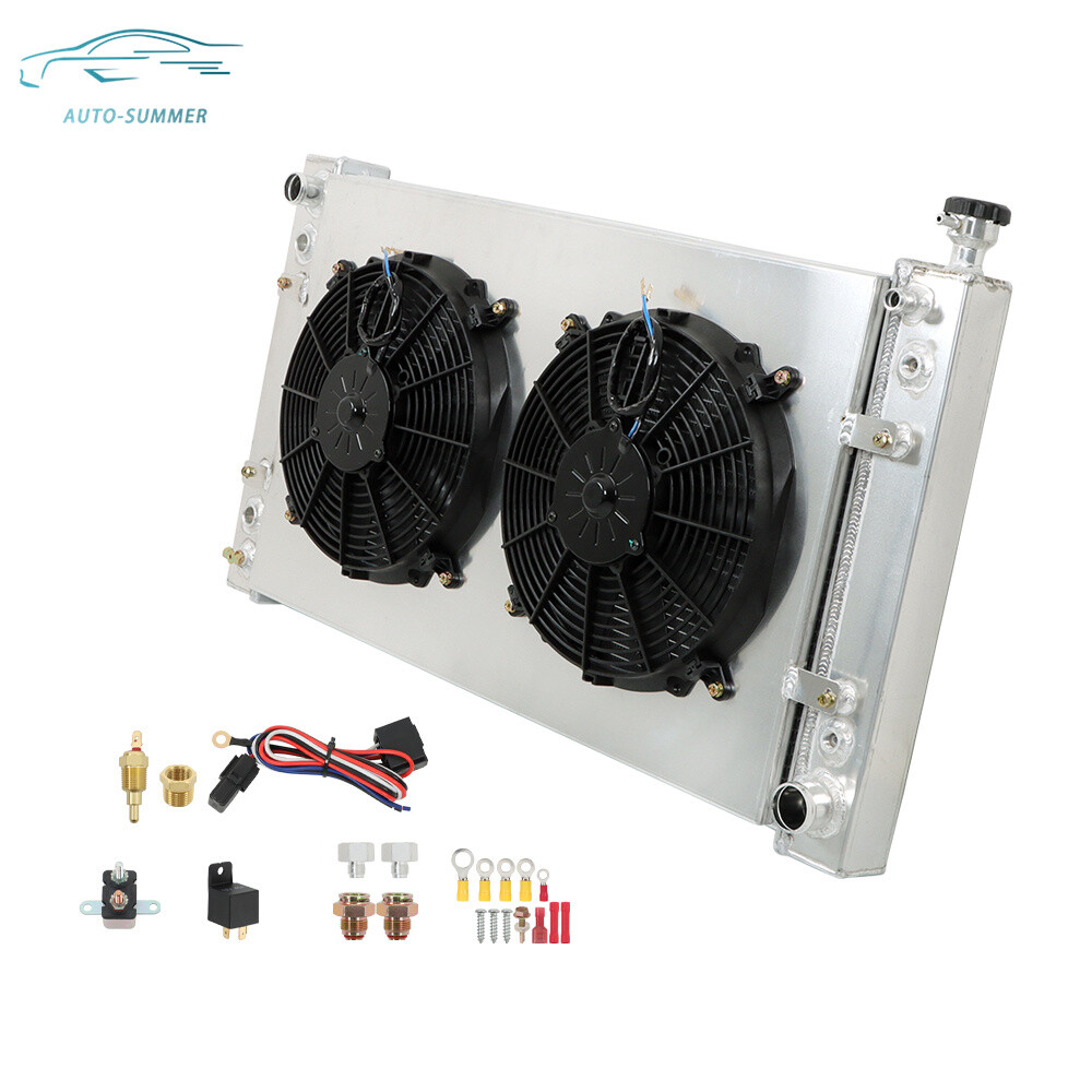 3Row Radiator+Shroud Fan Kit For 88-99 Chevy Truck GMC C/K C1500 C2500 C3500 622
