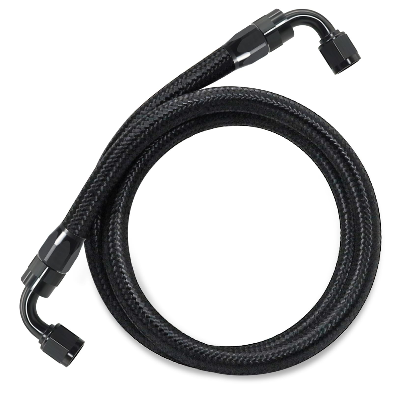 ZONBANG Assembled 6AN Fuel Line Kit CPE with Hose End 3ft(90°+90°), Black ZONBANG Assembled 6AN Fuel Line Kit CPE with Hose End 3ft(90°+90°), Black