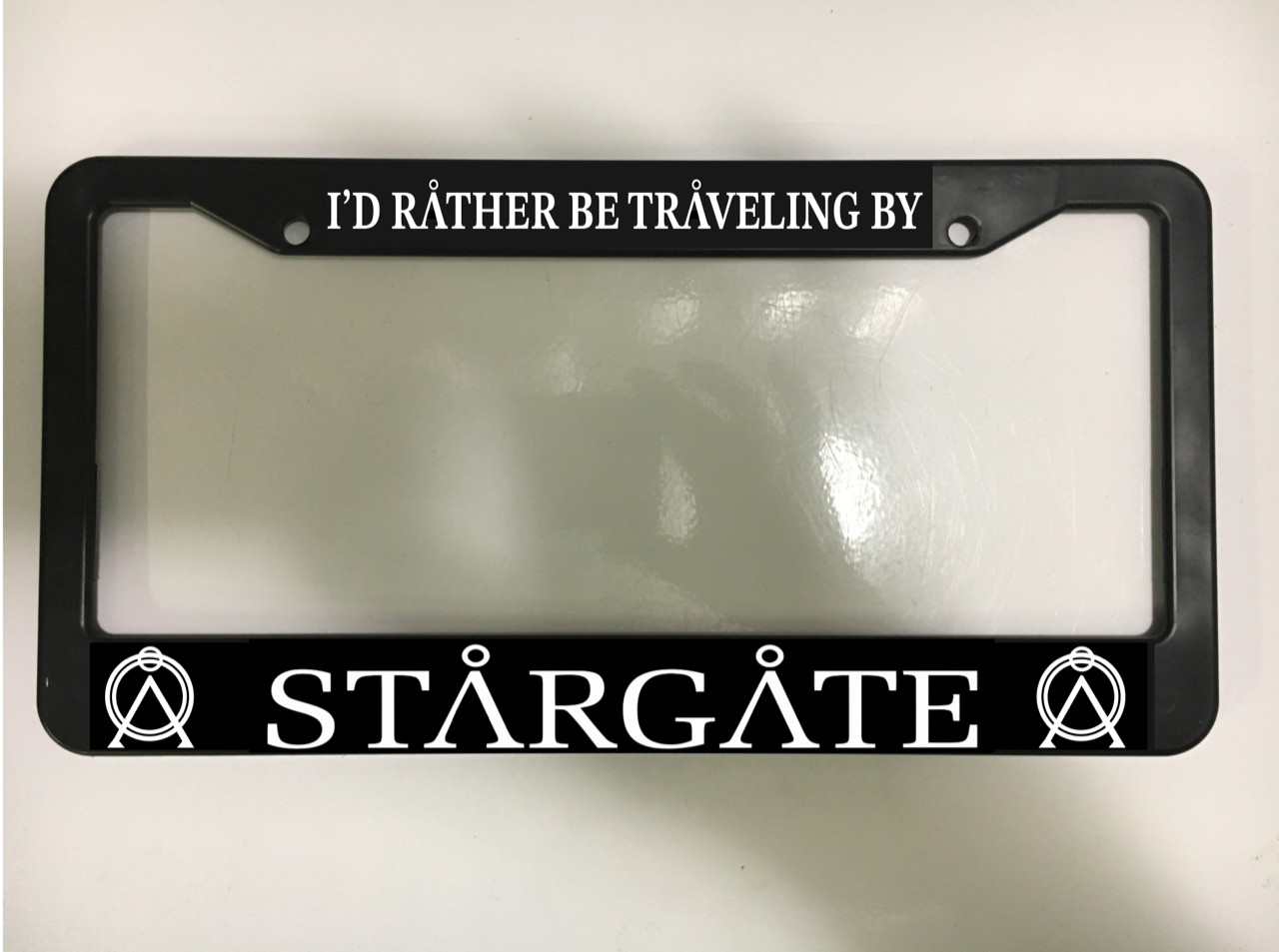 I\'d Rather Be Traveling By Star Gate SG1 Space Galaxy  Car License Plate Frame