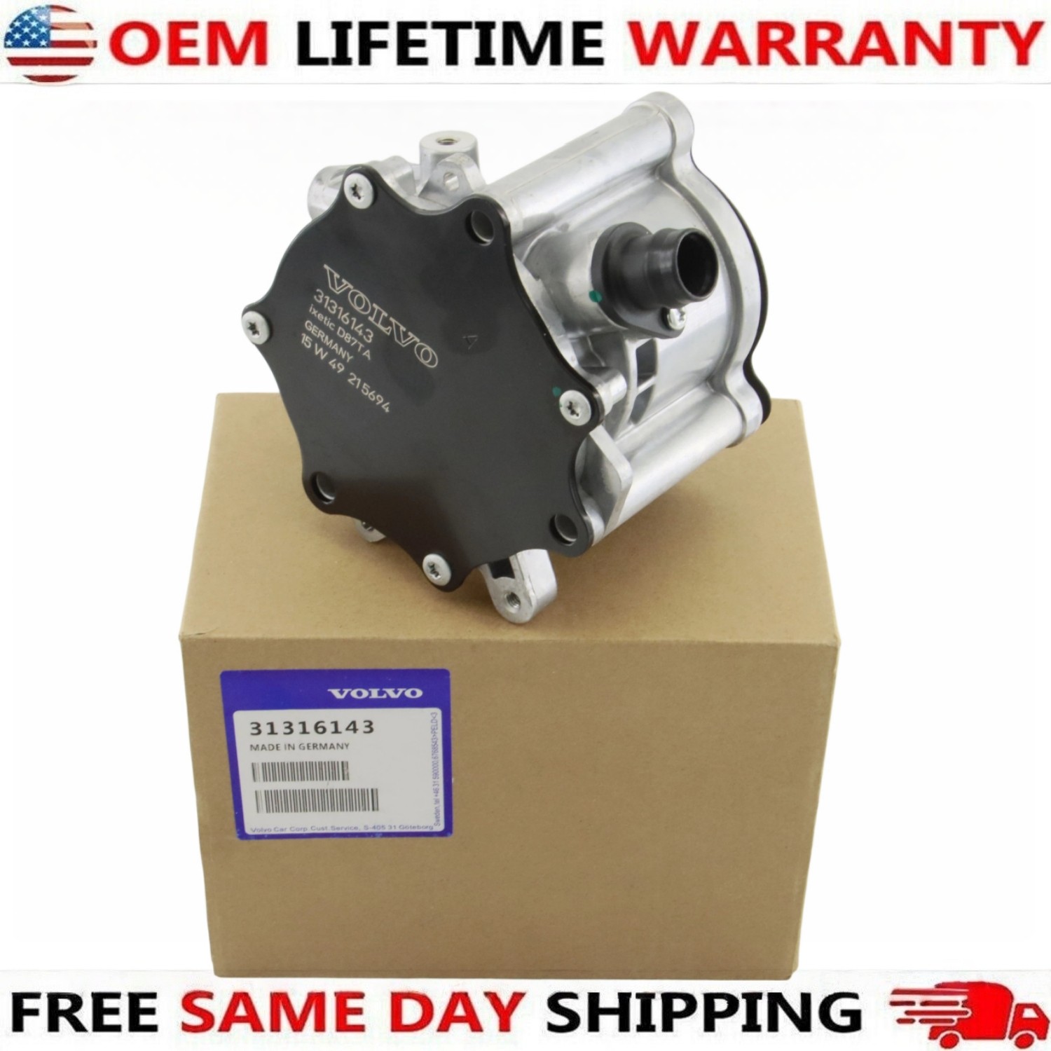 Genuine 31316143 Volvo S60 S90 V60 V90 XC70 XC90 2.0L 15-24 Brake Vacuum Pump Genuine 31316143 Volvo S60 S90 V60 V90 XC70 XC90 2.0L 15-24 Brake Vacuum Pump