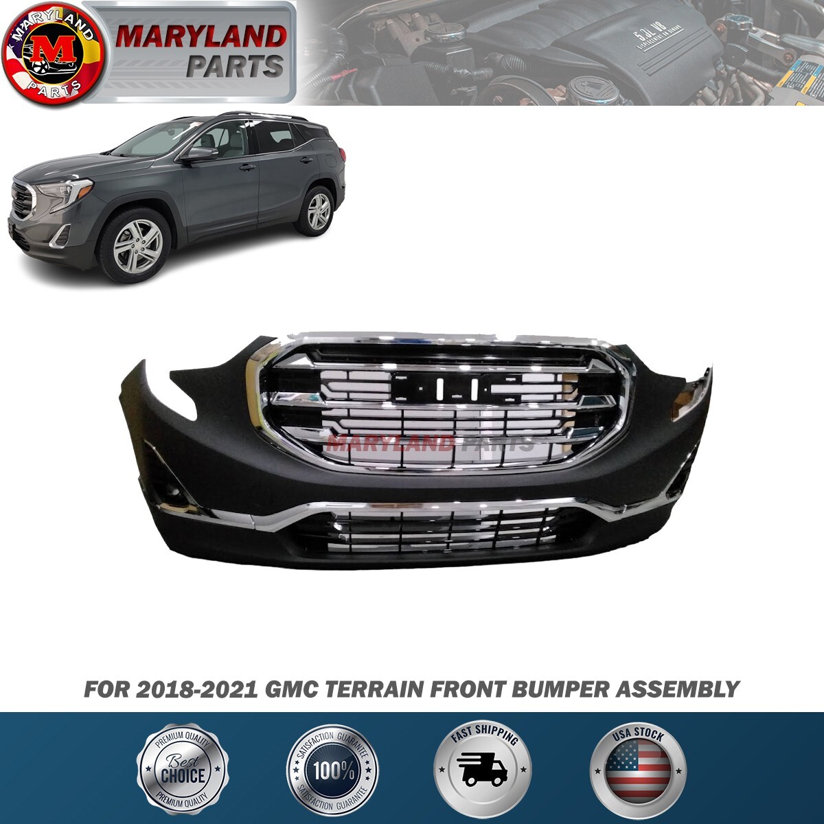 For 2018-2021 GMC Terrain Front Bumper Assembly For 2018-2021 GMC Terrain Front Bumper Assembly