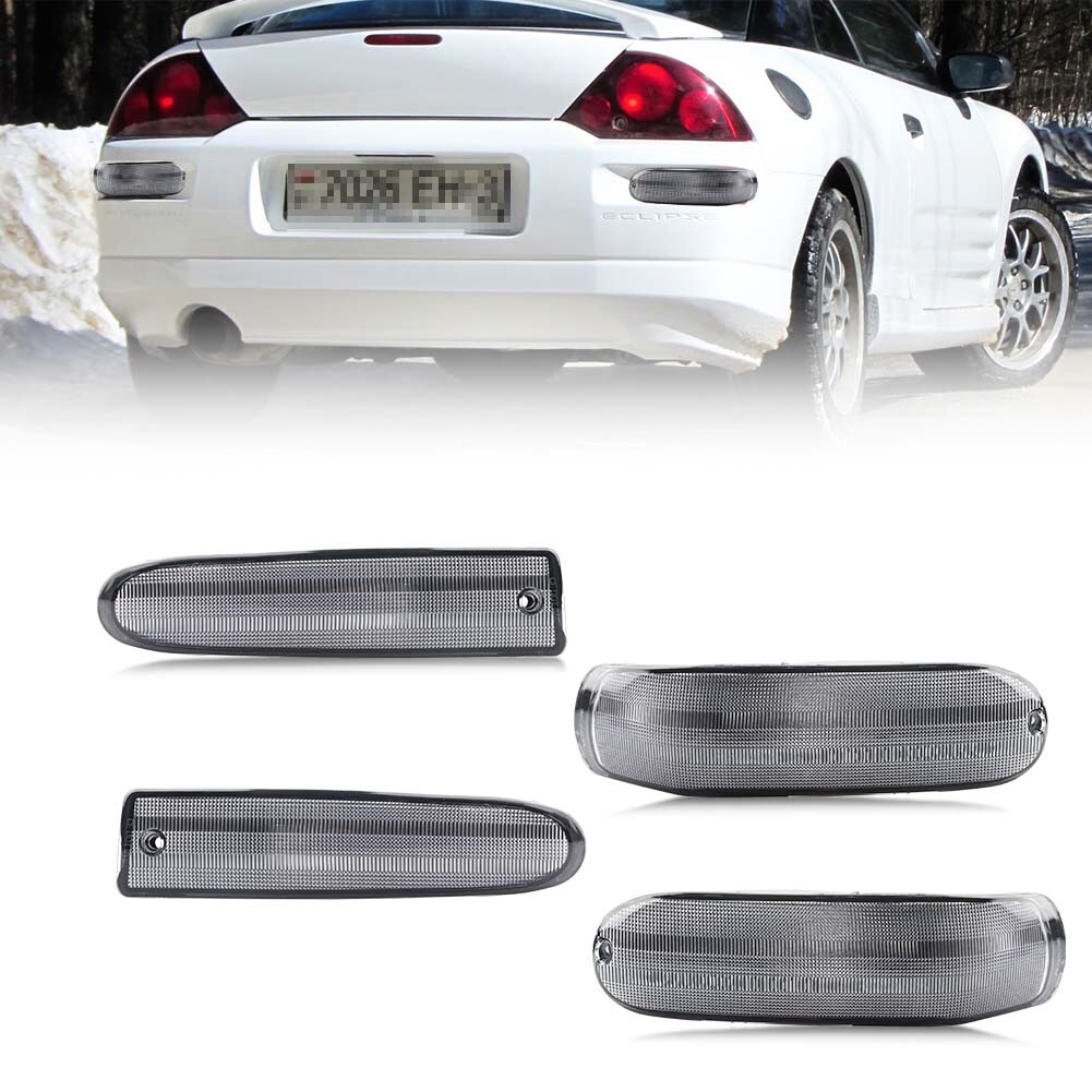 4X Clear Lens Front & Rear Turn Signal Lights For 2000-2002 Mitsubishi Eclipse