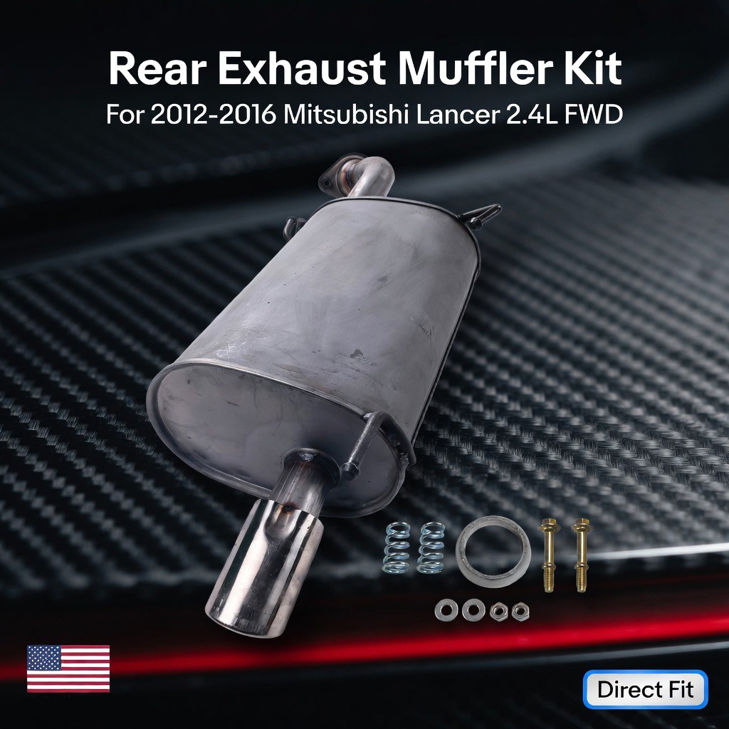 Rear Muffler For 2012-2016 Mitsubishi Lancer 2.4L FWD Stainless Steel