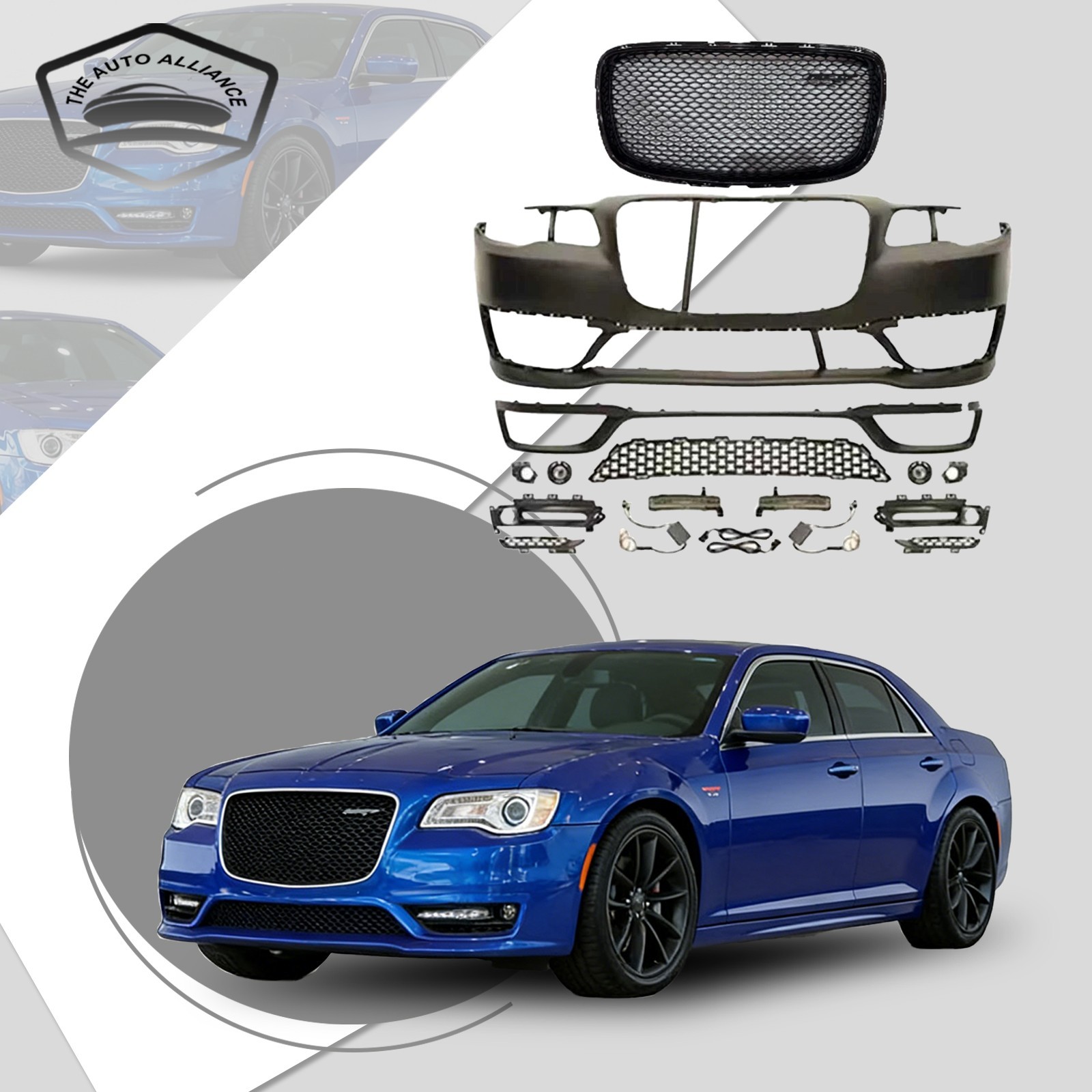 Fr 2015-2023 Chrysler 300/C SRT 8 Style Front Bumper Kit Conversion Assembly Set