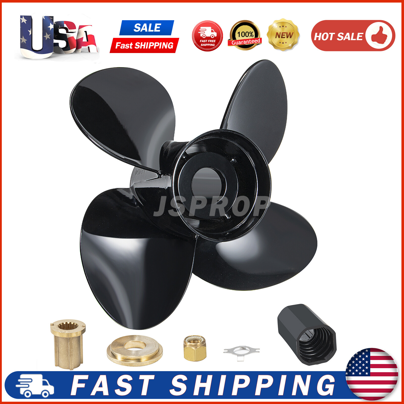 12.5 x 19 Outboard Propeller Fits Mercury 40-140HP 15 Spline Tooth 48-8M8026600