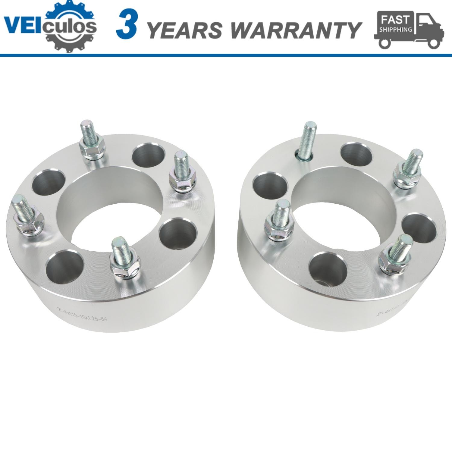 2x  2inch 4x110mm Wheel Spacers 10x1.25 Studs 84mm Hub Bore，without lip hub