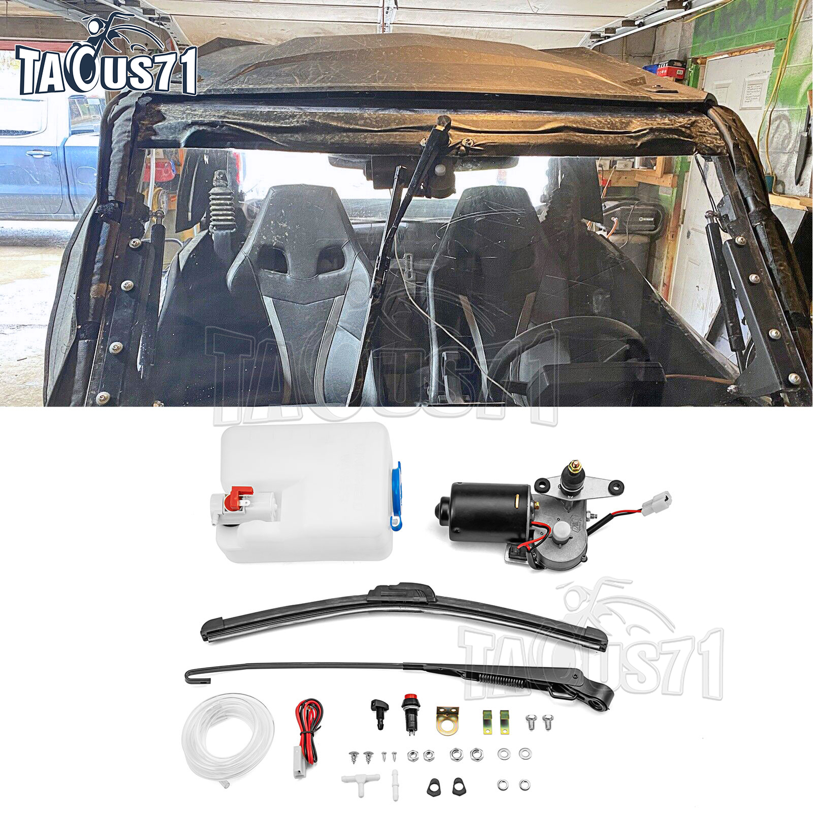 UTV 12V Electric Windshield Wiper Motor Kit for Polaris RZR 570/800/900S/XP 1000