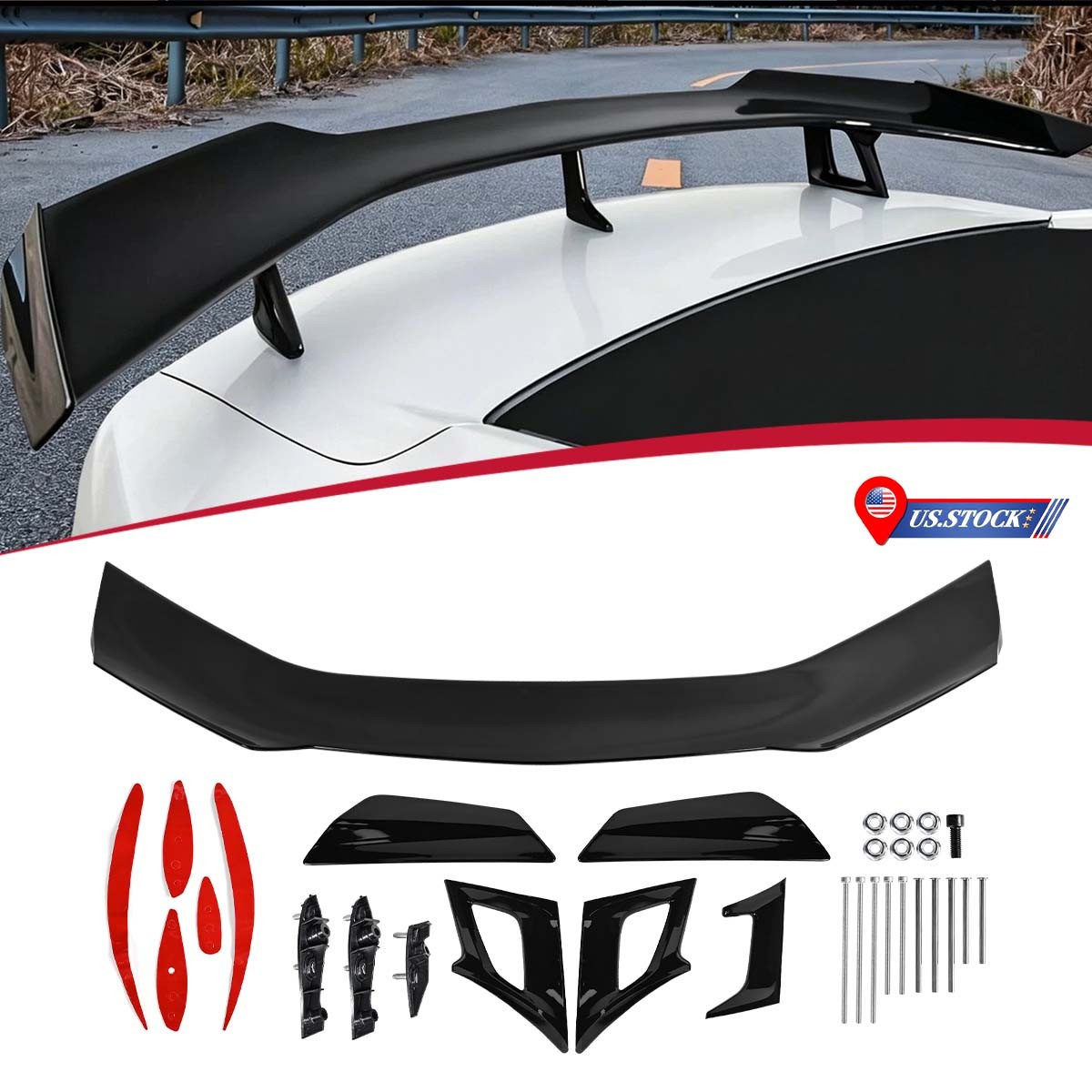 Rear Trunk Lid Spoiler Wing Gloss Black For Chevrolet Camaro 2016-2024 ZL1 Style