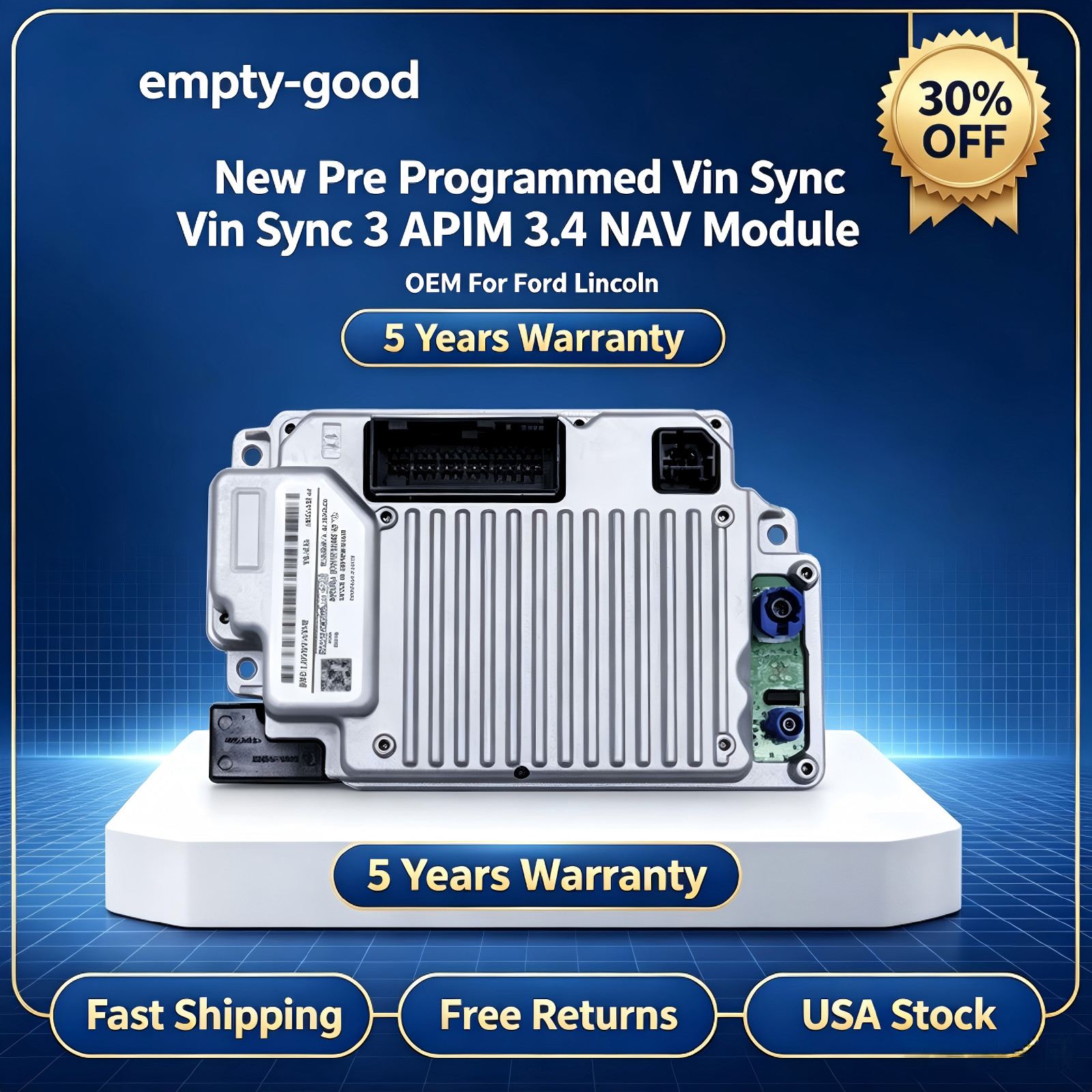 New Pre Programmed Vin Sync 3 APIM 3.4 NAV Module OEM For Ford Lincoln New Pre Programmed Vin Sync 3 APIM 3.4 NAV Module OEM For Ford Lincoln