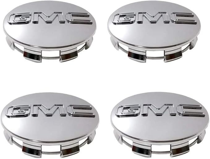 4x CHROME CENTER CAPS 83mm FOR GMC 2014-2023 Sierra Limited & Yukon + XL 20
