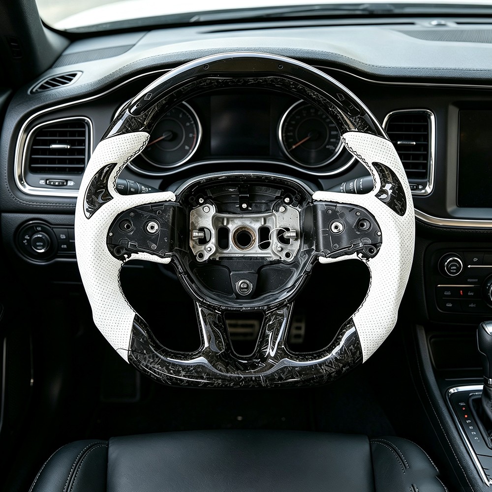 NEW Forged Carbon Fiber Steering Wheel For Dodge Challenger SRT Charger 2015+