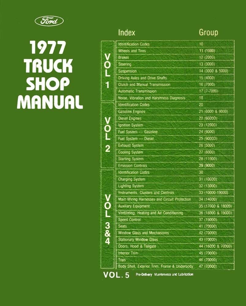 1977 Ford Truck Bronco Econoline Shop Service Repair Manual Book OEM Guide