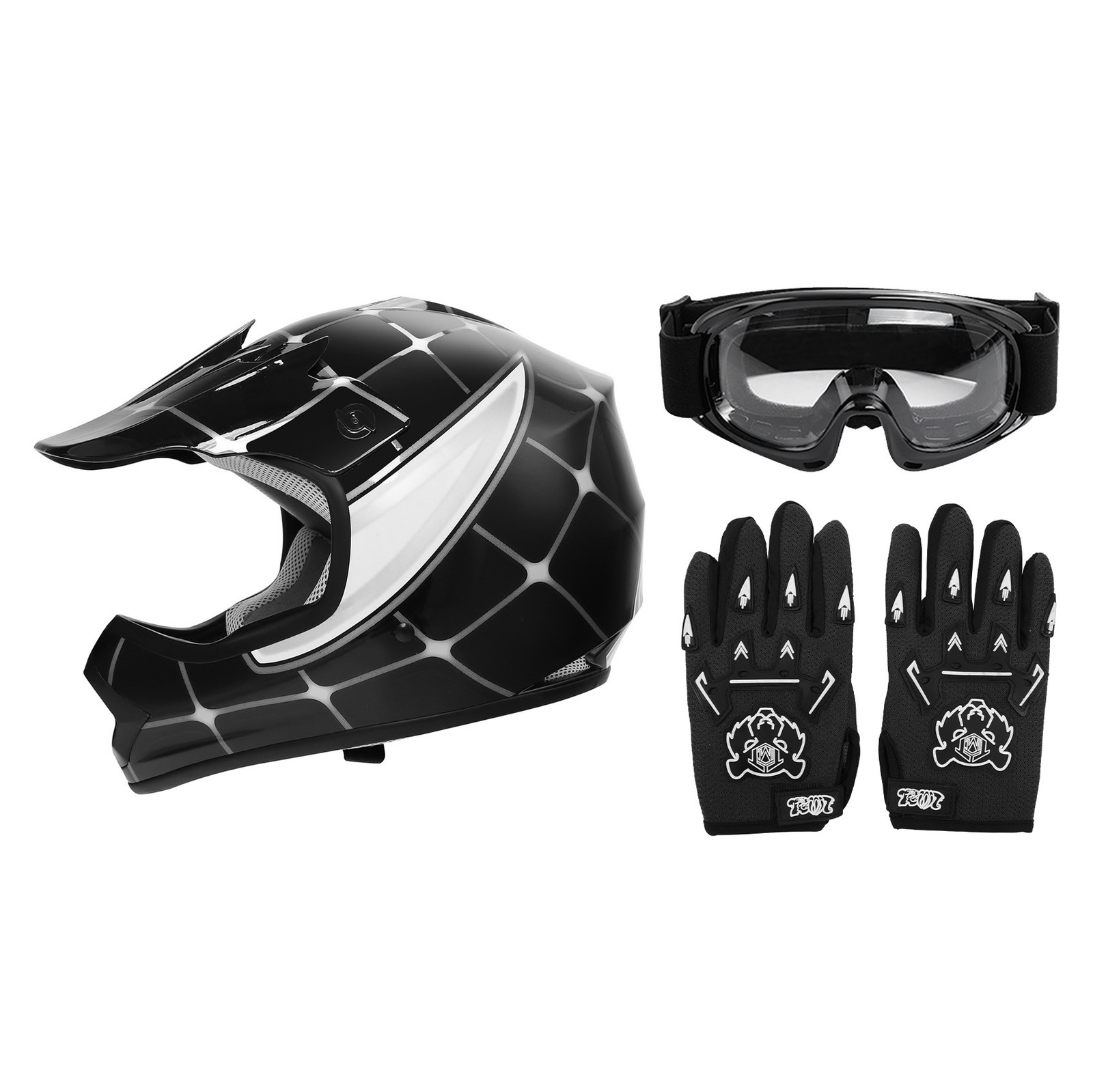 Youth Full Face Helmet DOT Kids Street Dirt Bike Off-Road Motocross ATV UTV