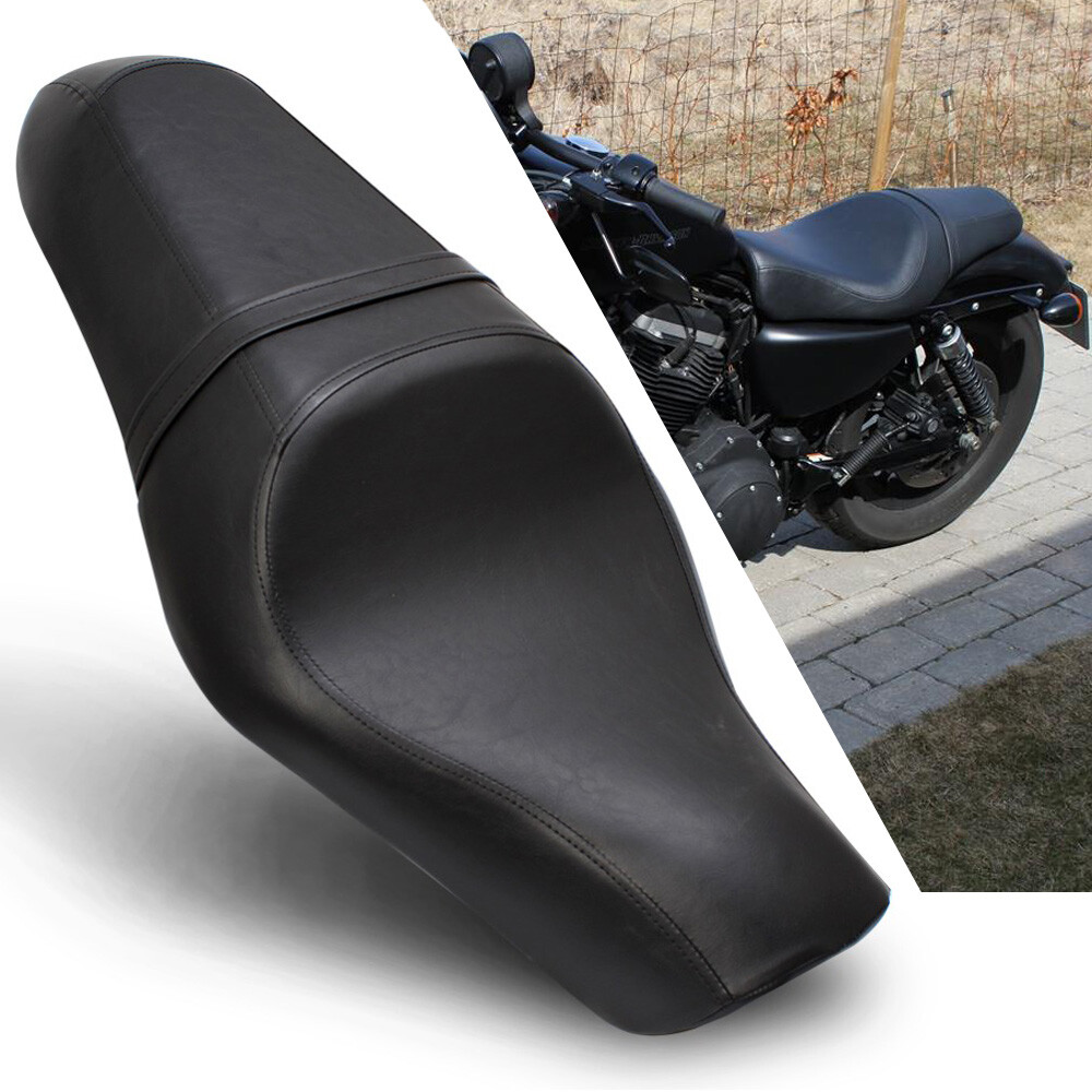 Driver Rear Passenger Leather Two Up Seat for Harley Sportster XL 883 1200 USA