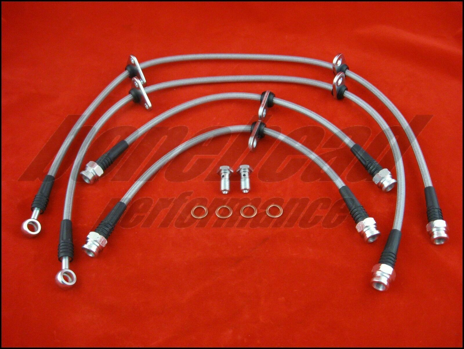 Techna-Fit Stainless Steel Braided Brake Lines 1990-1997 Honda Accord w/ Drums