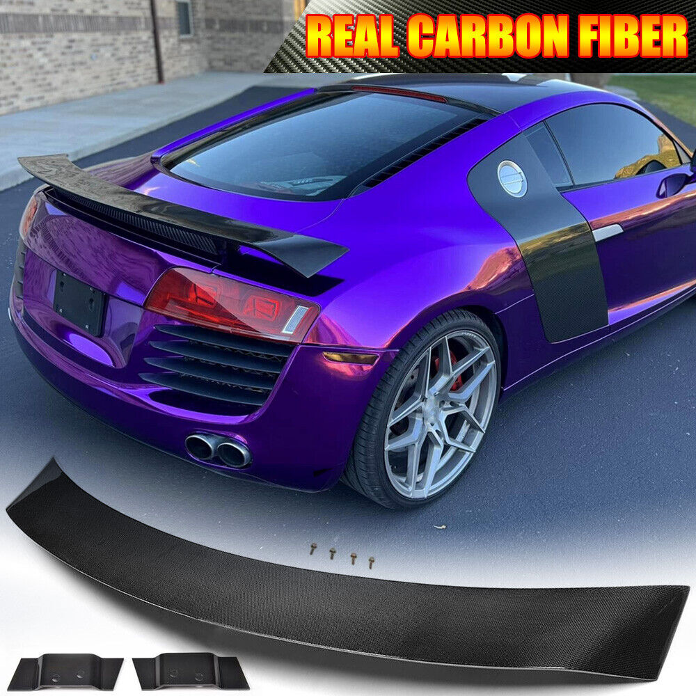 Fit for Audi R8 GT V8 V10 2008-2015 Rear Trunk Spoiler Lip Lid Wing Real Carbon