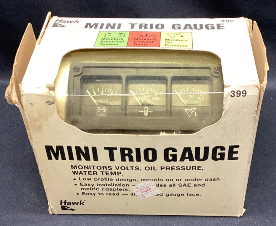 Vtg Hawk Mini Trio Gauge 399 - ships free Vtg Hawk Mini Trio Gauge 399 - ships free
