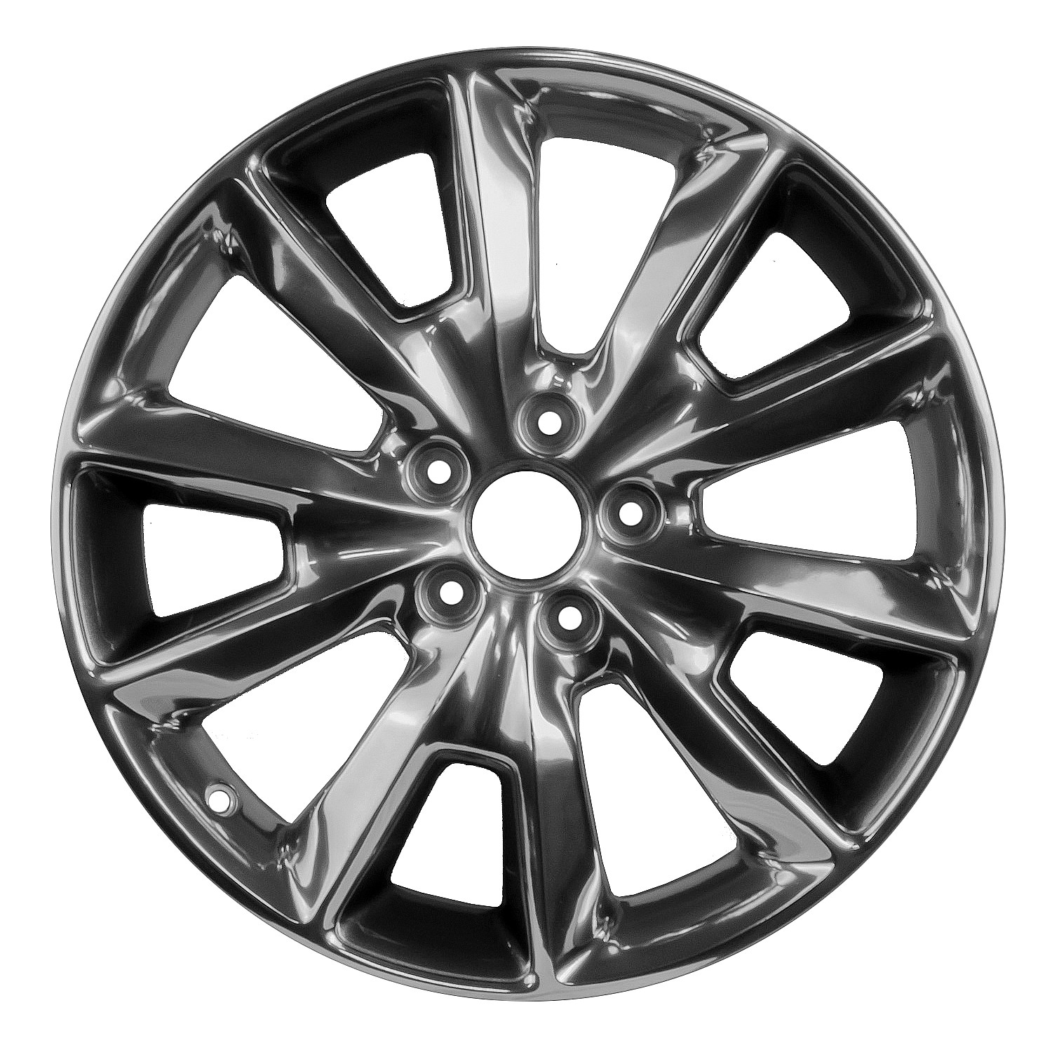 18x7 5 Double Spoke Wheel; Alloy Polished & Painted Medium Charcoal Metallic