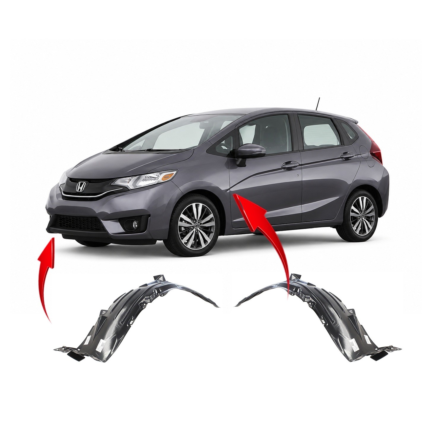 2015-2017 Honda Fit Hatchback 2pc Fender Liners HO1248159 HO1249159 74150T5A000