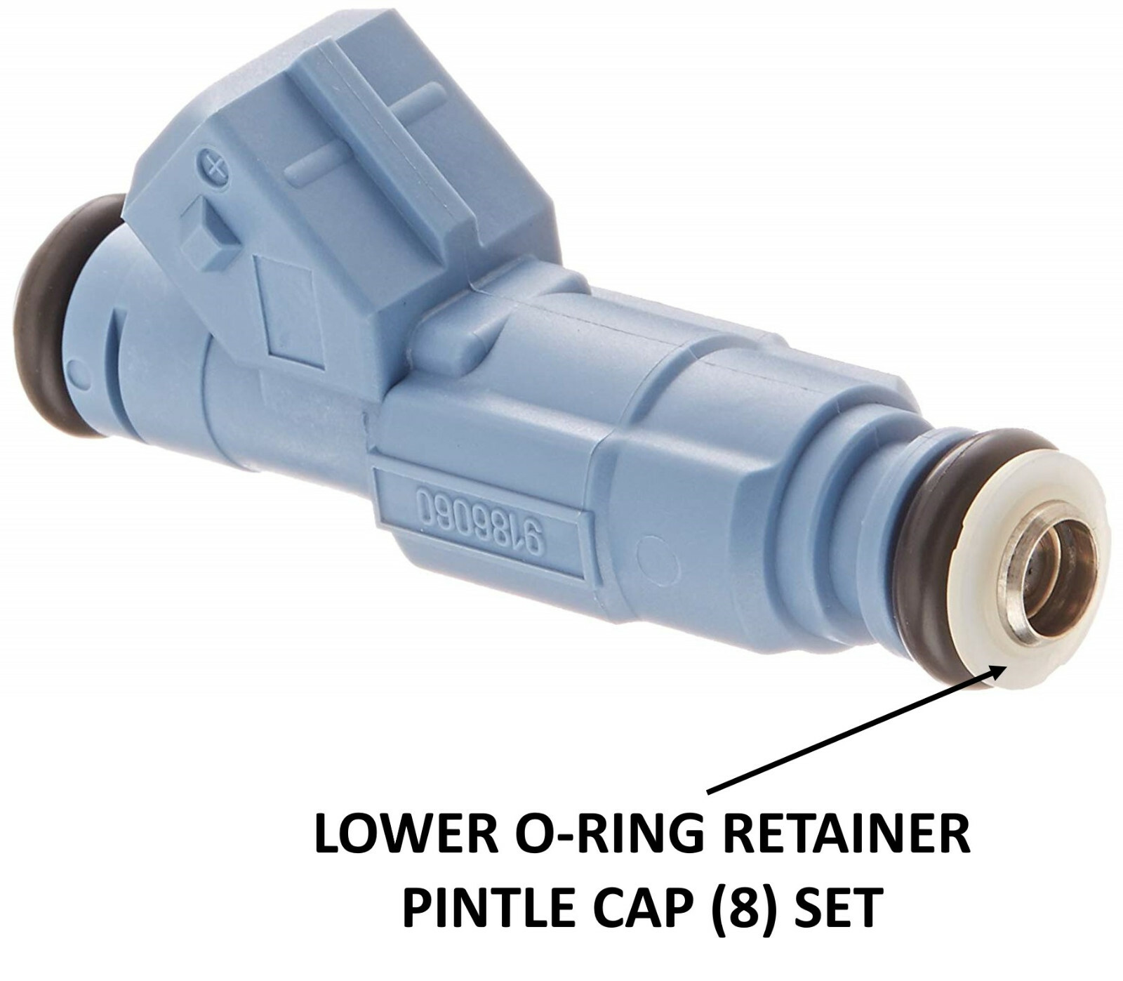 for Bosch Type 3 Fuel Injector | Lower O-Ring Retainer Pintle Cap Kit | Set of 8
