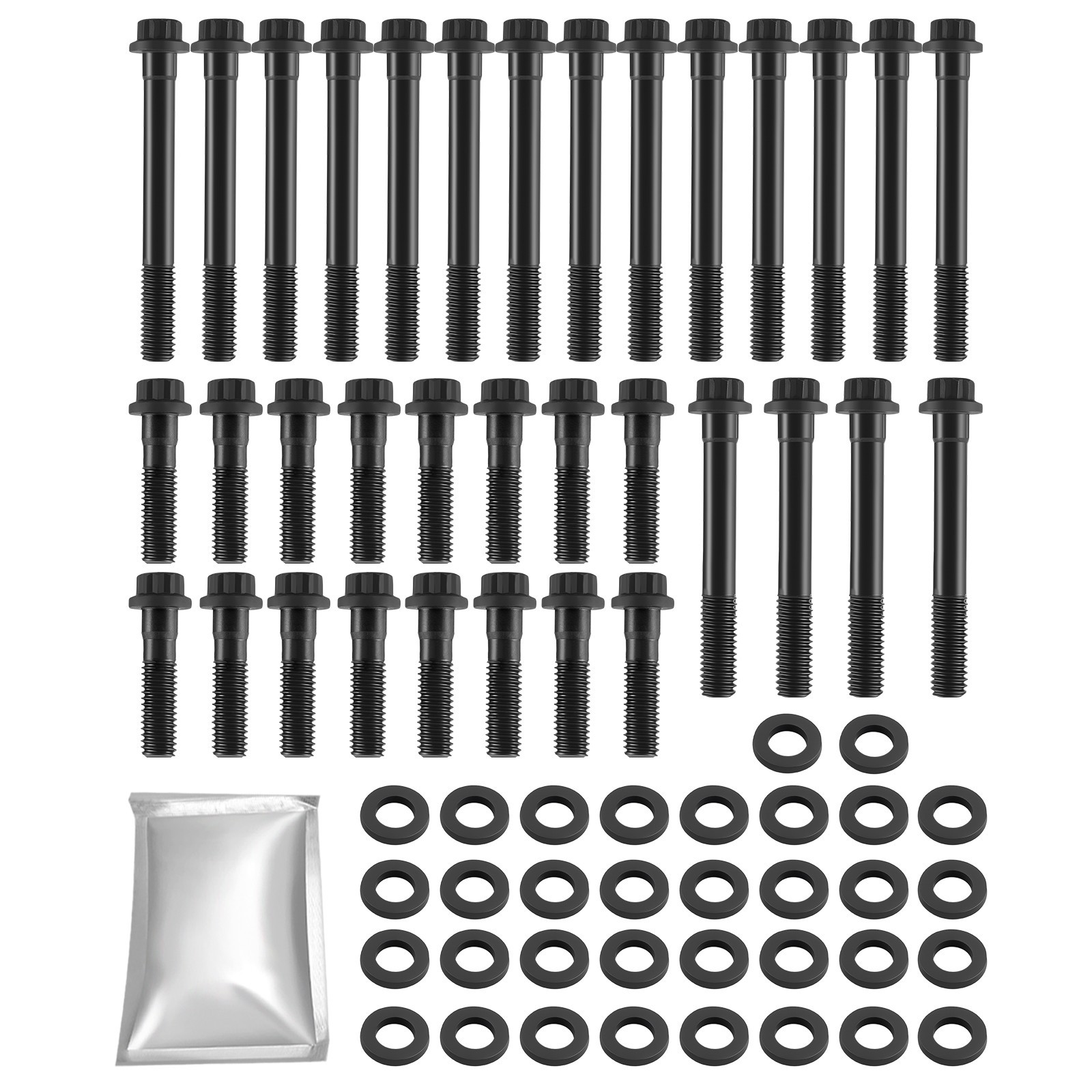 Fits 1962-1969 Chevy Bel Air SBC 265 350 Steel Cylinder Head Stud Hex Nut Kit