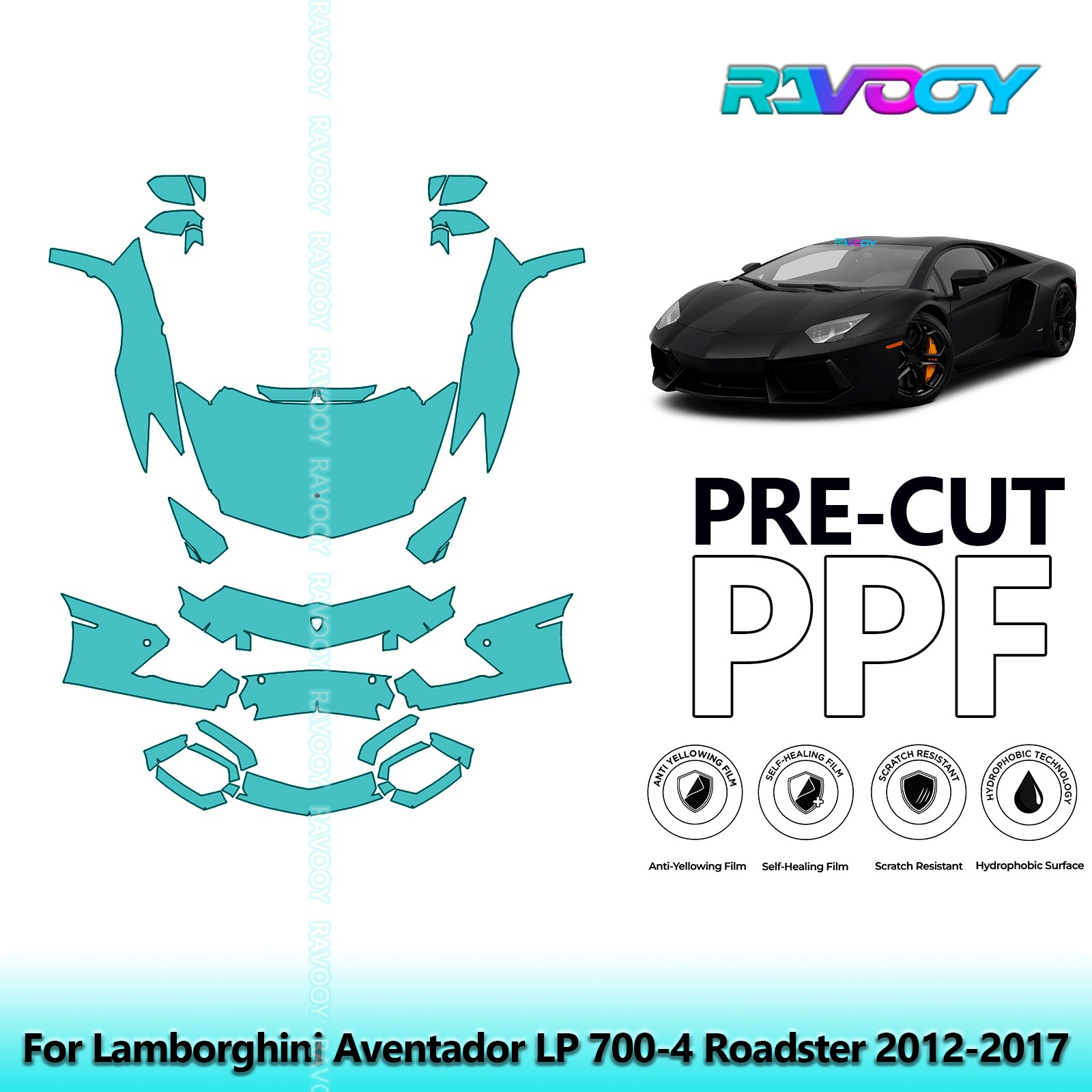  Paint Protection PPF Kit For Lamborghini Aventador LP 700-4 Roadster 2012-2017