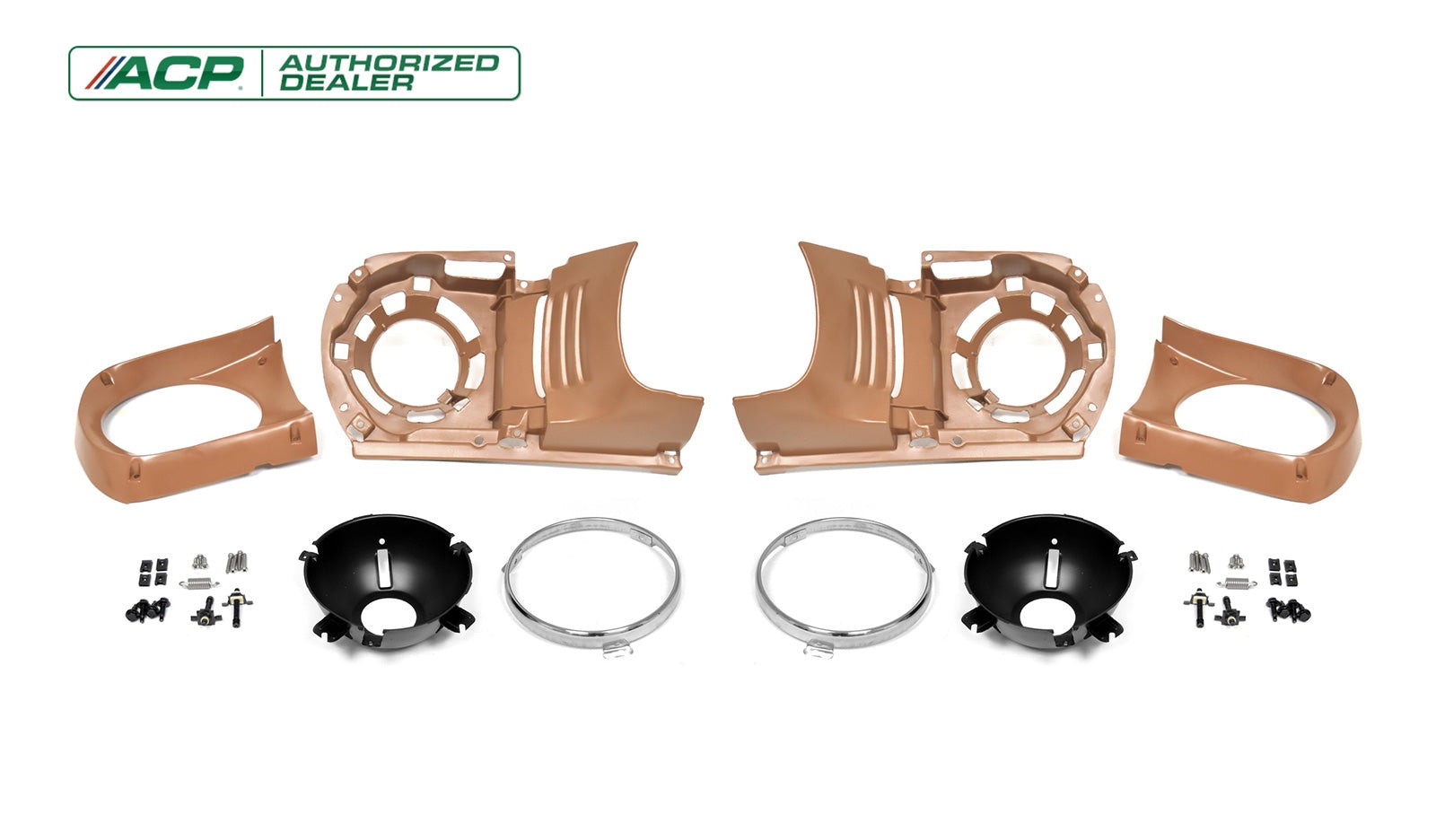 1964.5-1966 Ford Mustang Headlight Bucket Housing Assemblies LH RH Pair