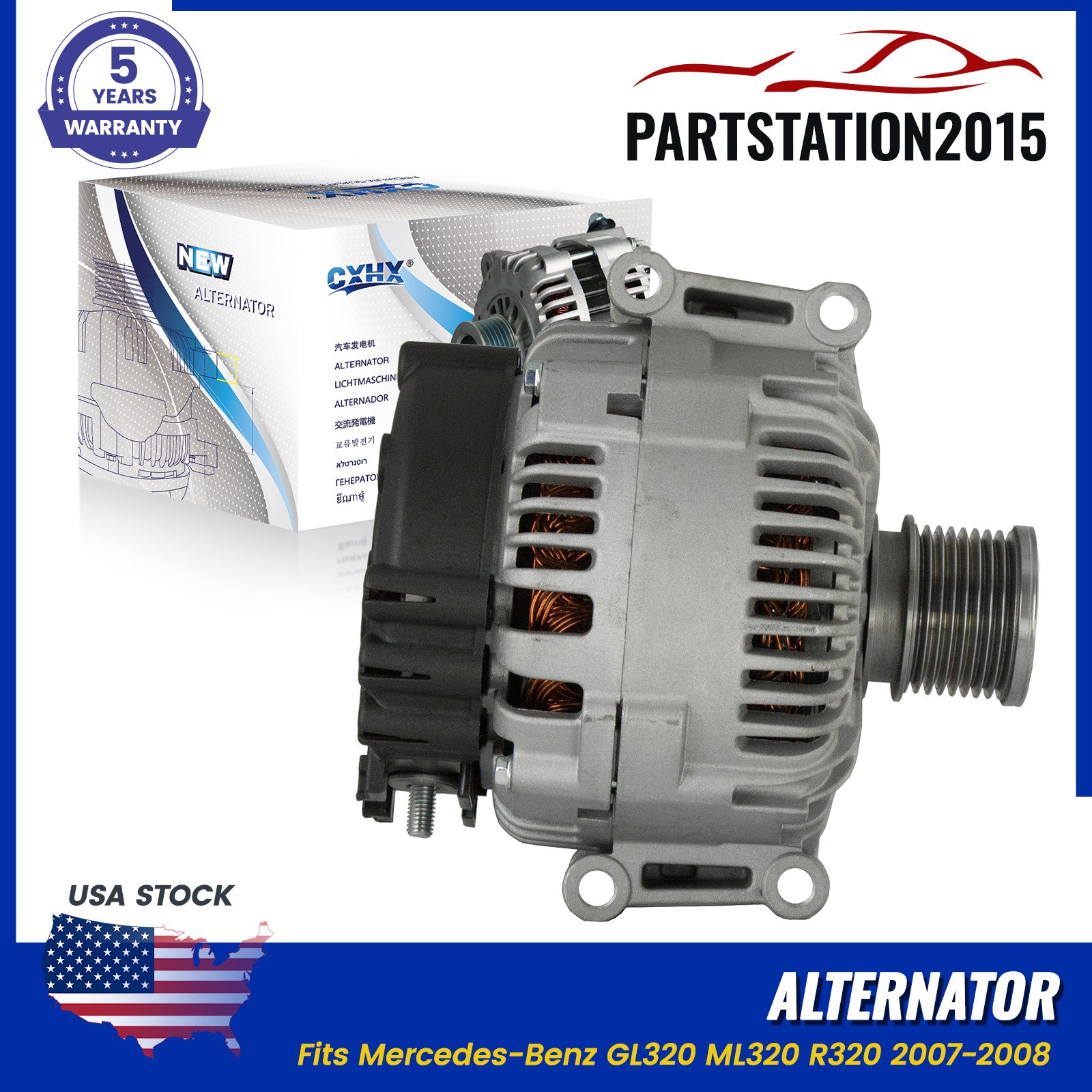 New 180A Alternator For 2007-2008 Mercedes-Benz GL320 ML320 R320 A6421540302
