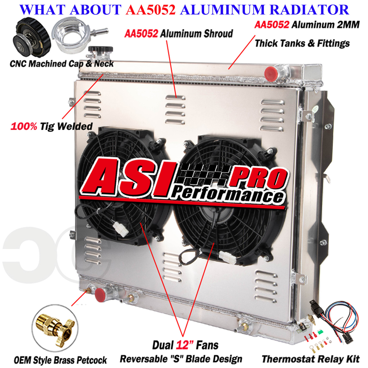 Fit 2000-2006 Toyota Tundra 3.4L 4.0L V6 AT 4ROW Aluminum Radiator & Shroud Fan