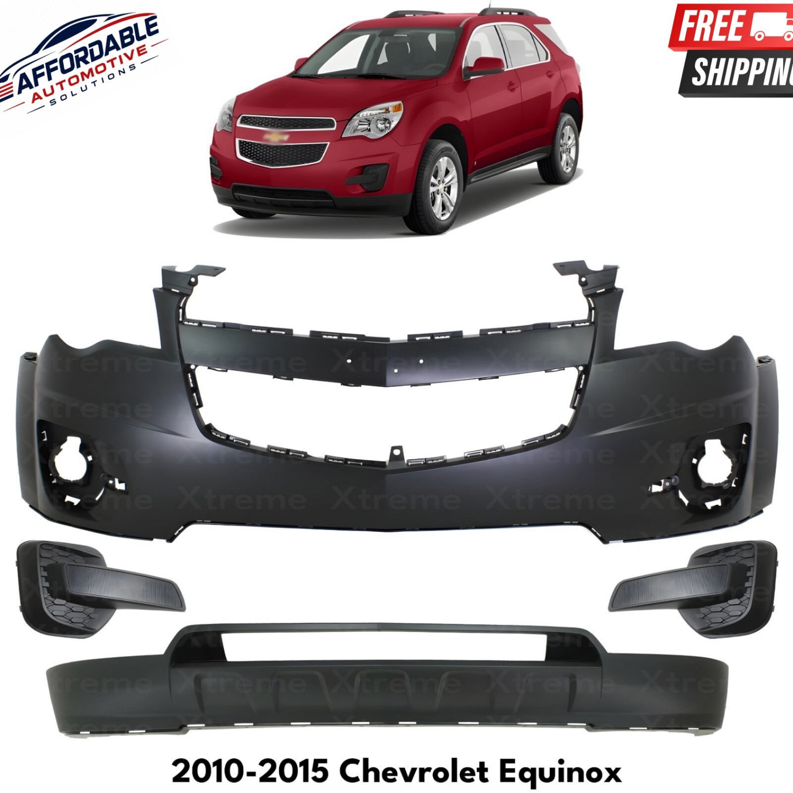 Front Bumper Cover Primed & Valance Cover Kit For 2010-2015 Chevrolet Equinox