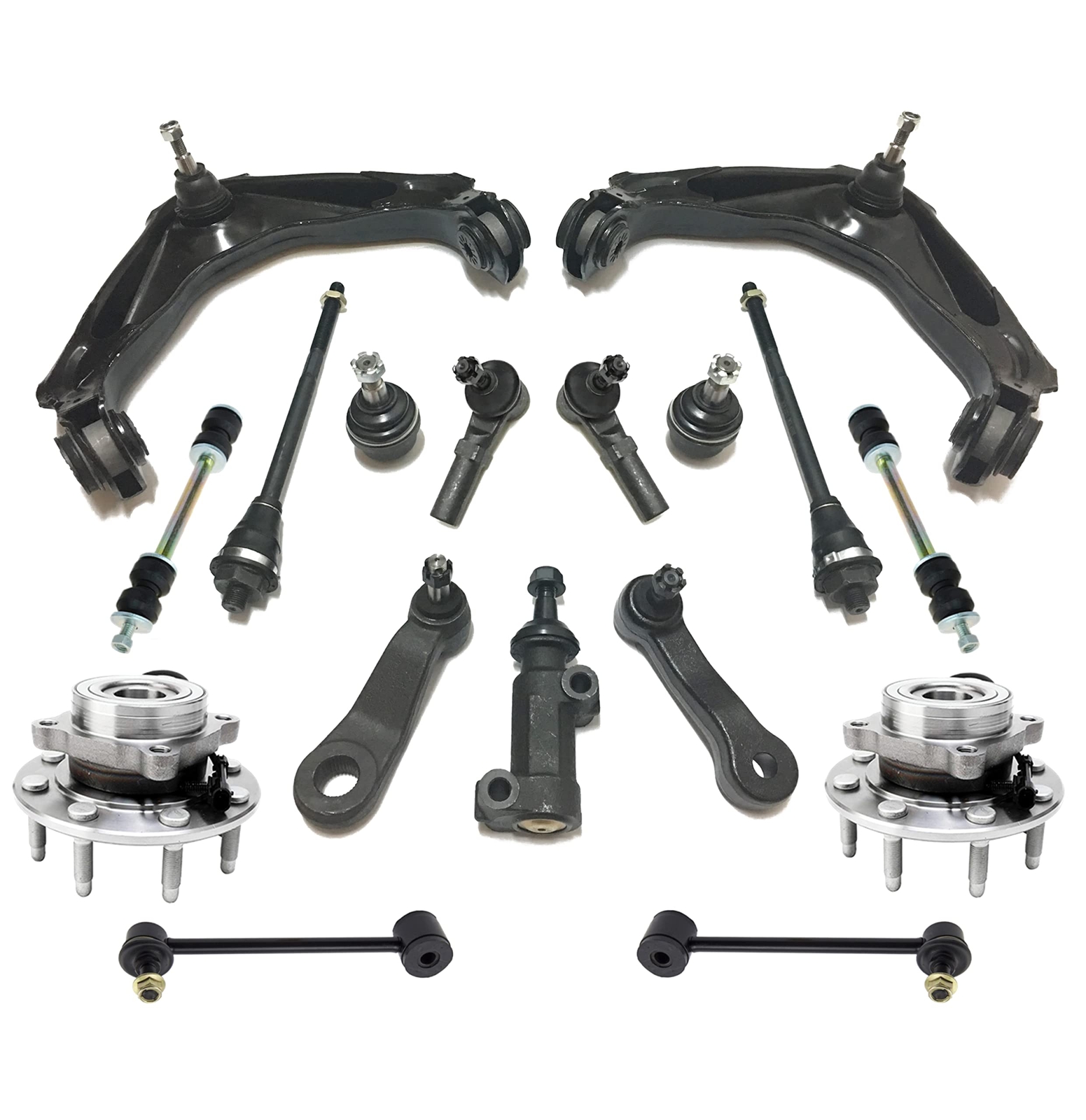 17 Pc Front & Rear Suspension Kit Wheel Hub Control Arm for Chevrolet Hummer H2