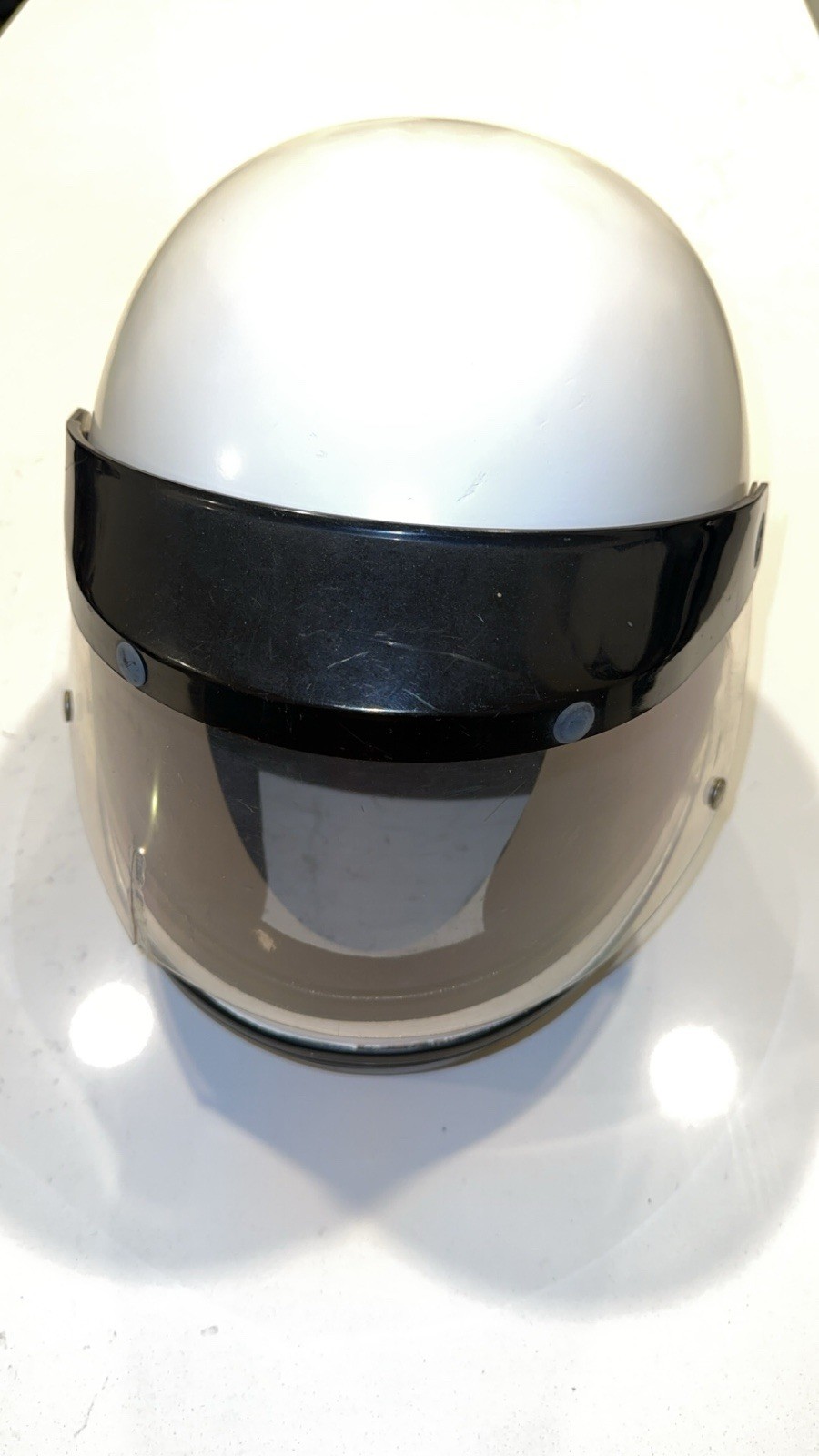 vintage Shoei Model S-21 open-face motorcycle helmet White vintage Shoei Model S-21 open-face motorcycle helmet White