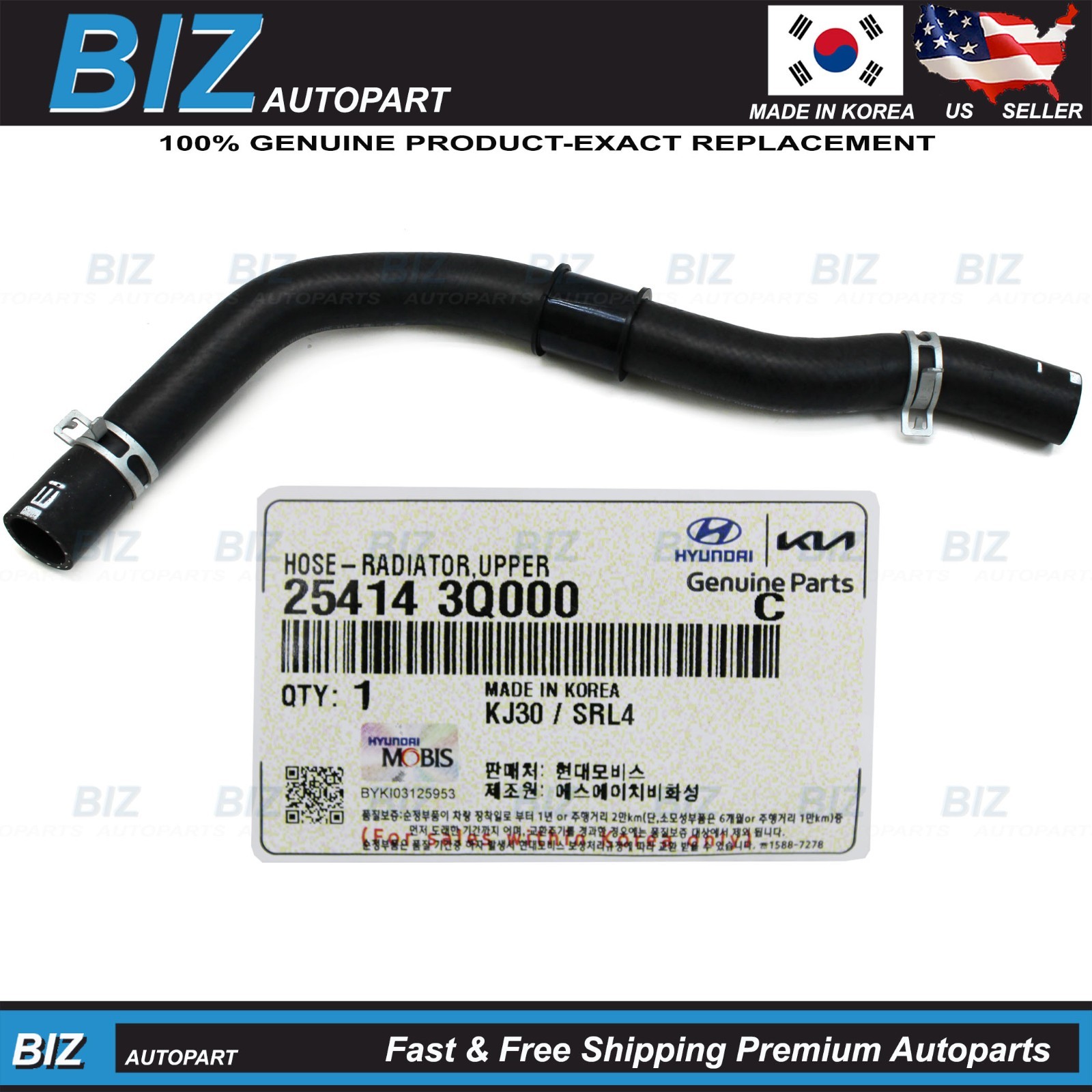 Genuine Radiator Hose Upper for 2011-2014 SONATA 2011-2015 OPTIMA 25414-3Q000